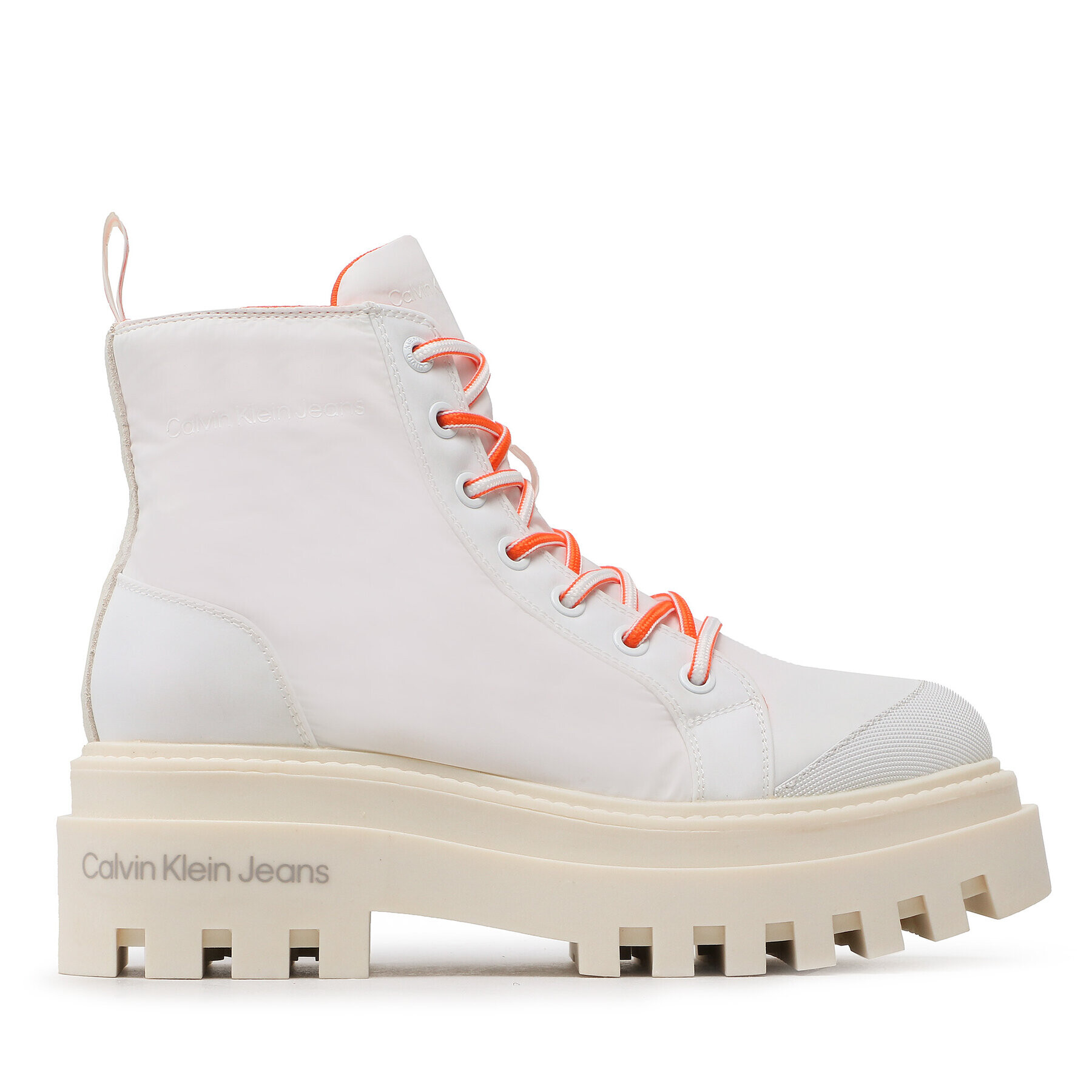 Calvin Klein Jeans Боти Toothy Combat Boot Softny YW0YW00948 Бял - Pepit.bg