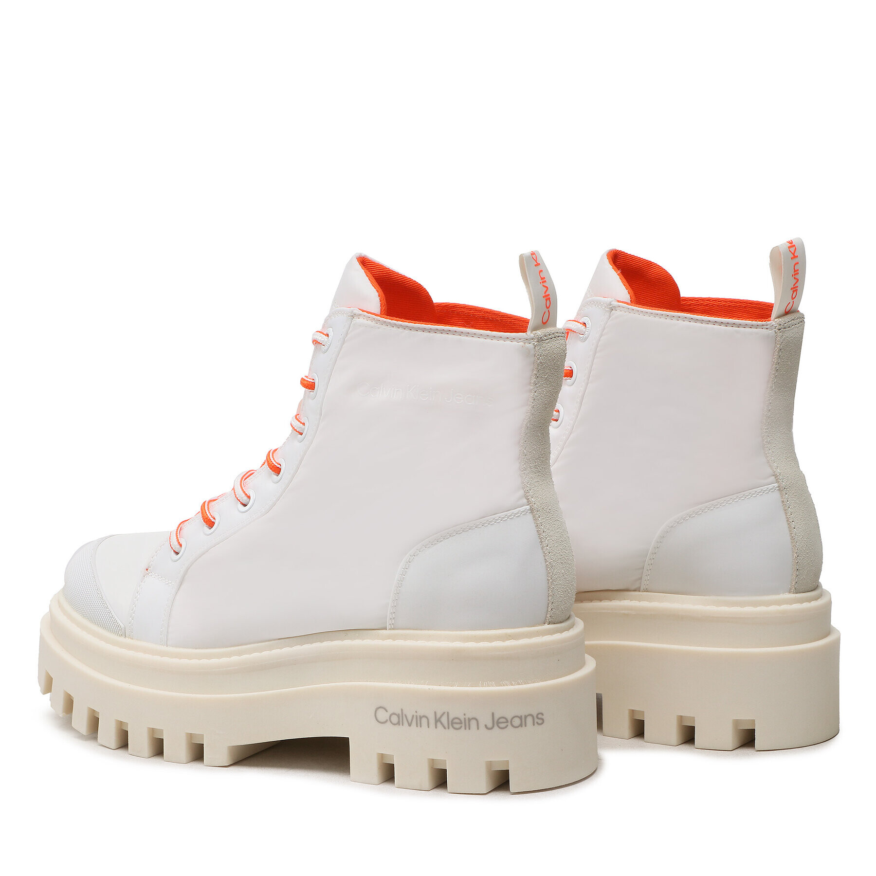 Calvin Klein Jeans Боти Toothy Combat Boot Softny YW0YW00948 Бял - Pepit.bg