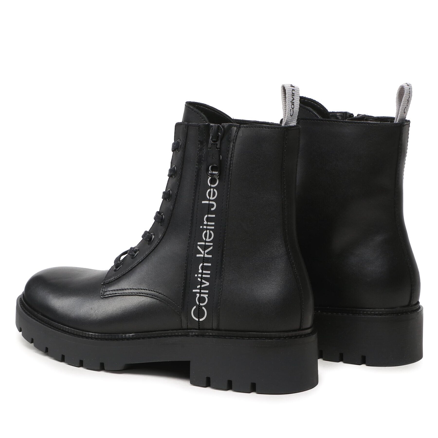 Calvin Klein Jeans Ботуши Combat Mid Laceup Boot W Zip YM0YM00262 Черен - Pepit.bg