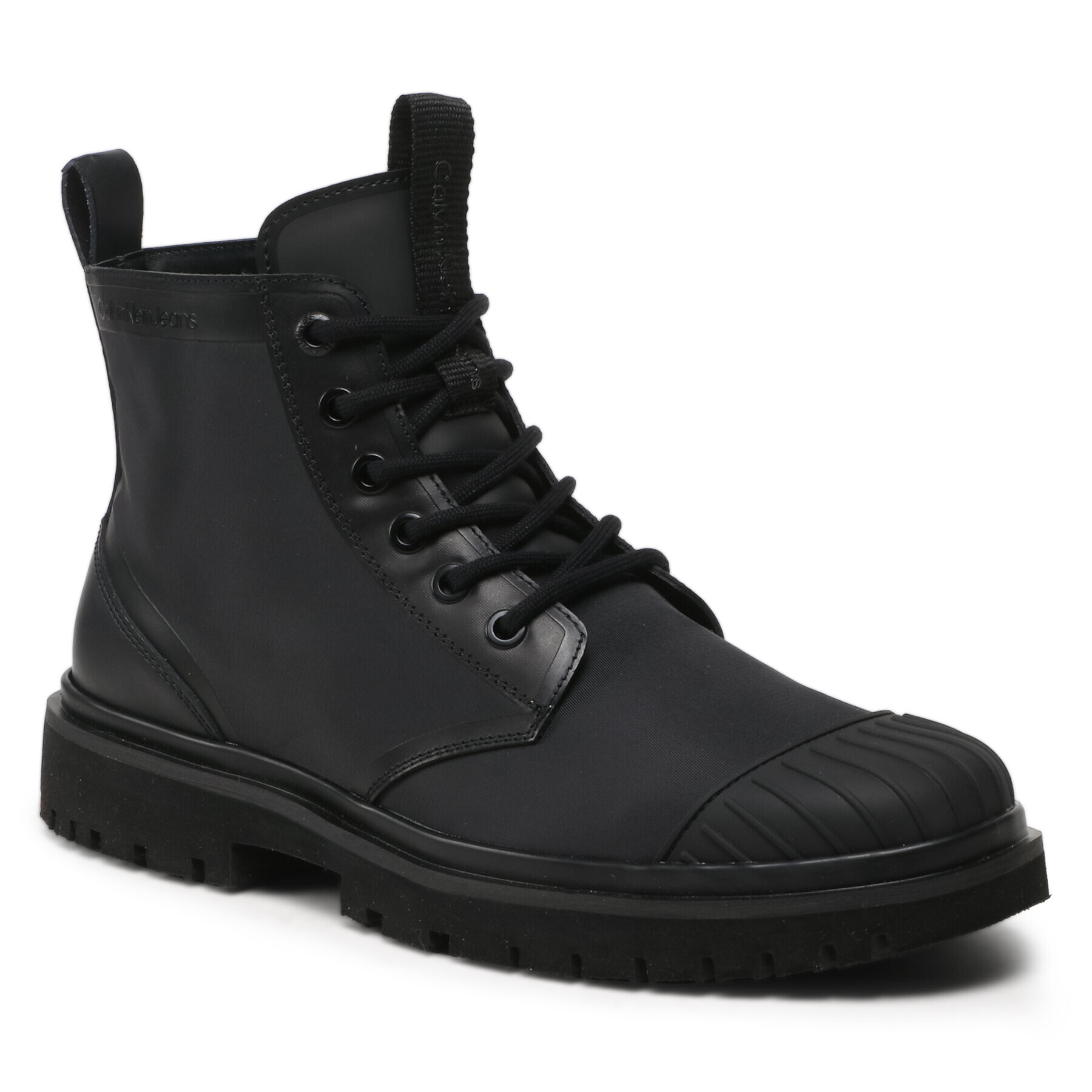 Calvin Klein Jeans Ботуши Eva Laceup Boot Mid Ny YM0YM00833 Черен - Pepit.bg