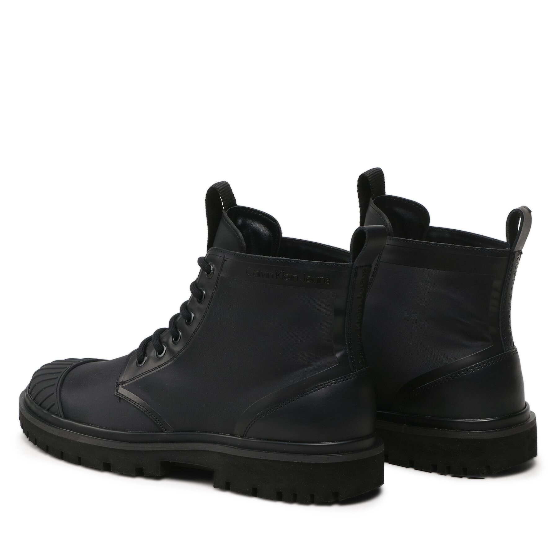 Calvin Klein Jeans Ботуши Eva Laceup Boot Mid Ny YM0YM00833 Черен - Pepit.bg