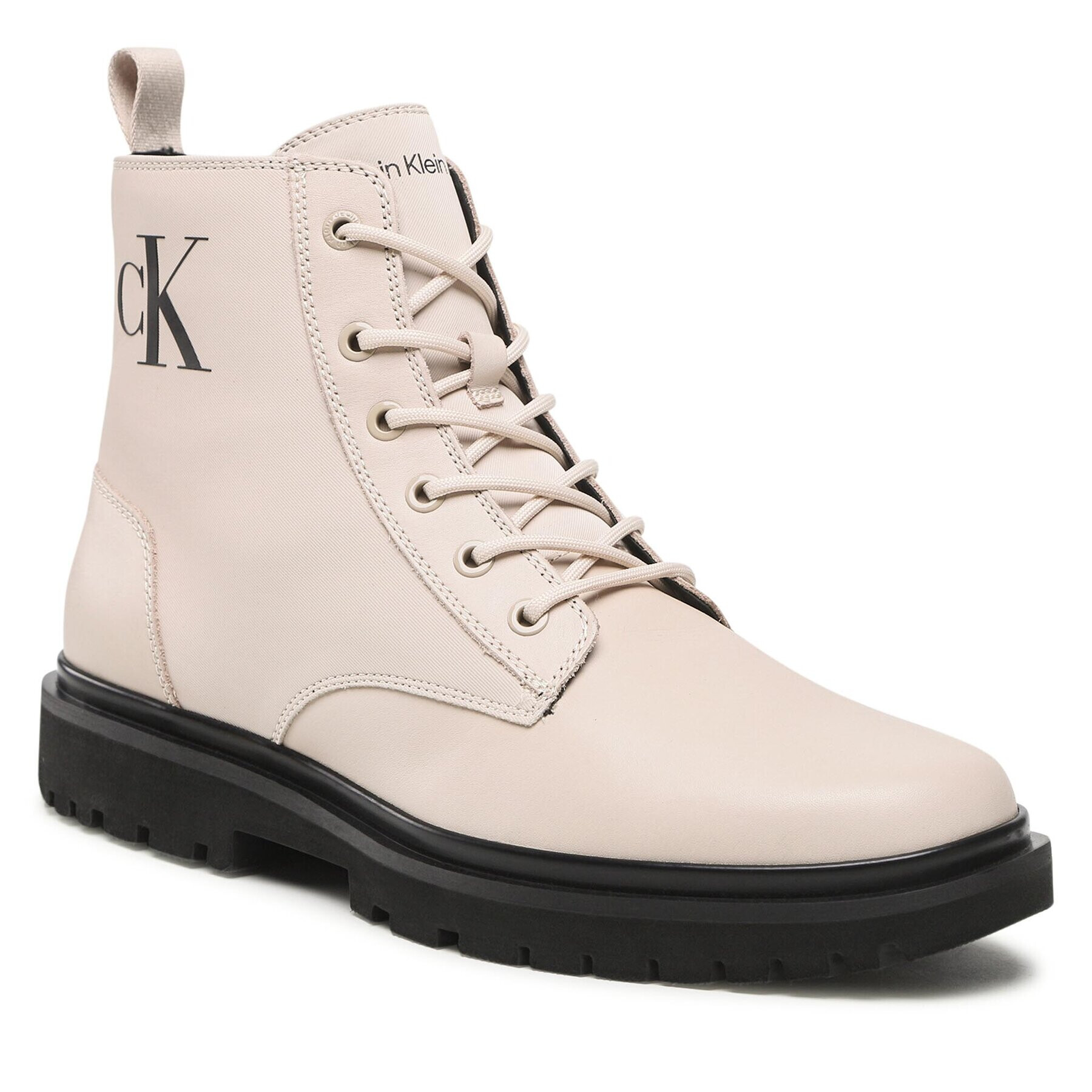 Calvin Klein Jeans Ботуши Lug Laceup Boot YM0YM00562 Бежов - Pepit.bg