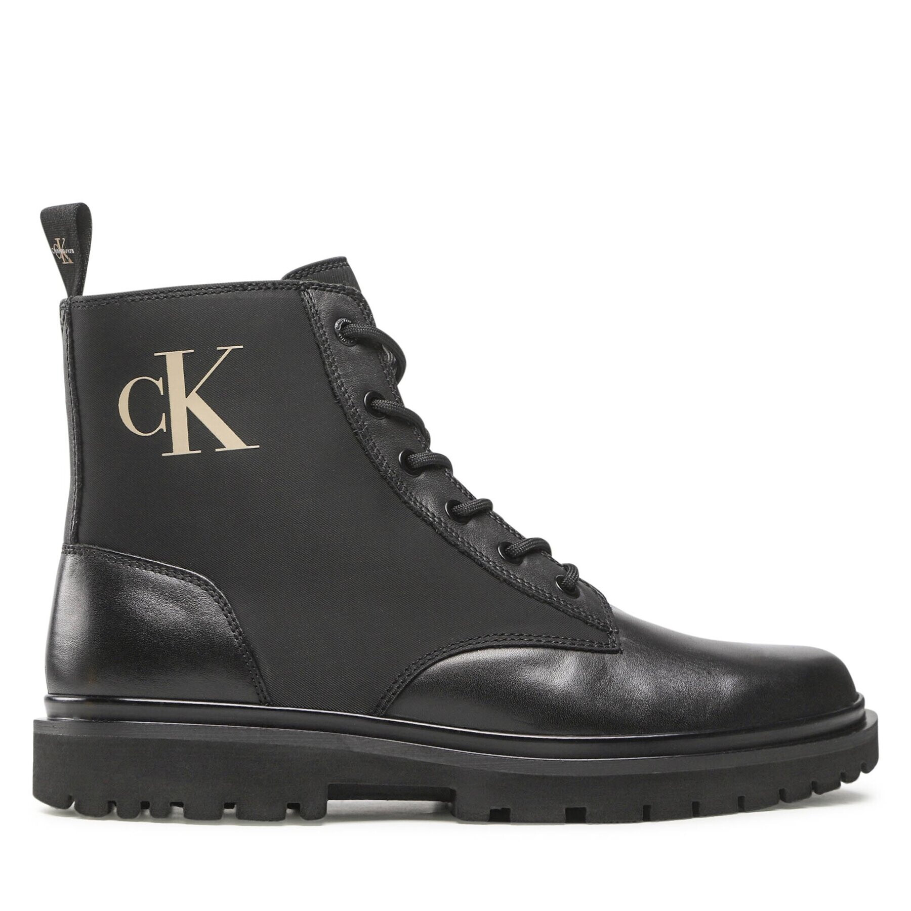 Calvin Klein Jeans Ботуши Lug Laceup Boot YM0YM00562 Черен - Pepit.bg