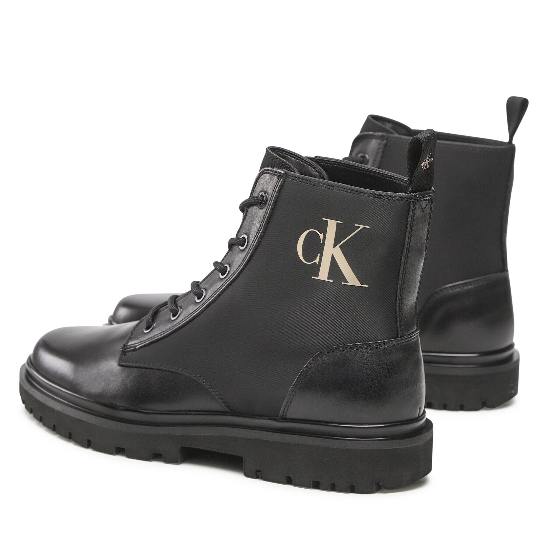 Calvin Klein Jeans Ботуши Lug Laceup Boot YM0YM00562 Черен - Pepit.bg
