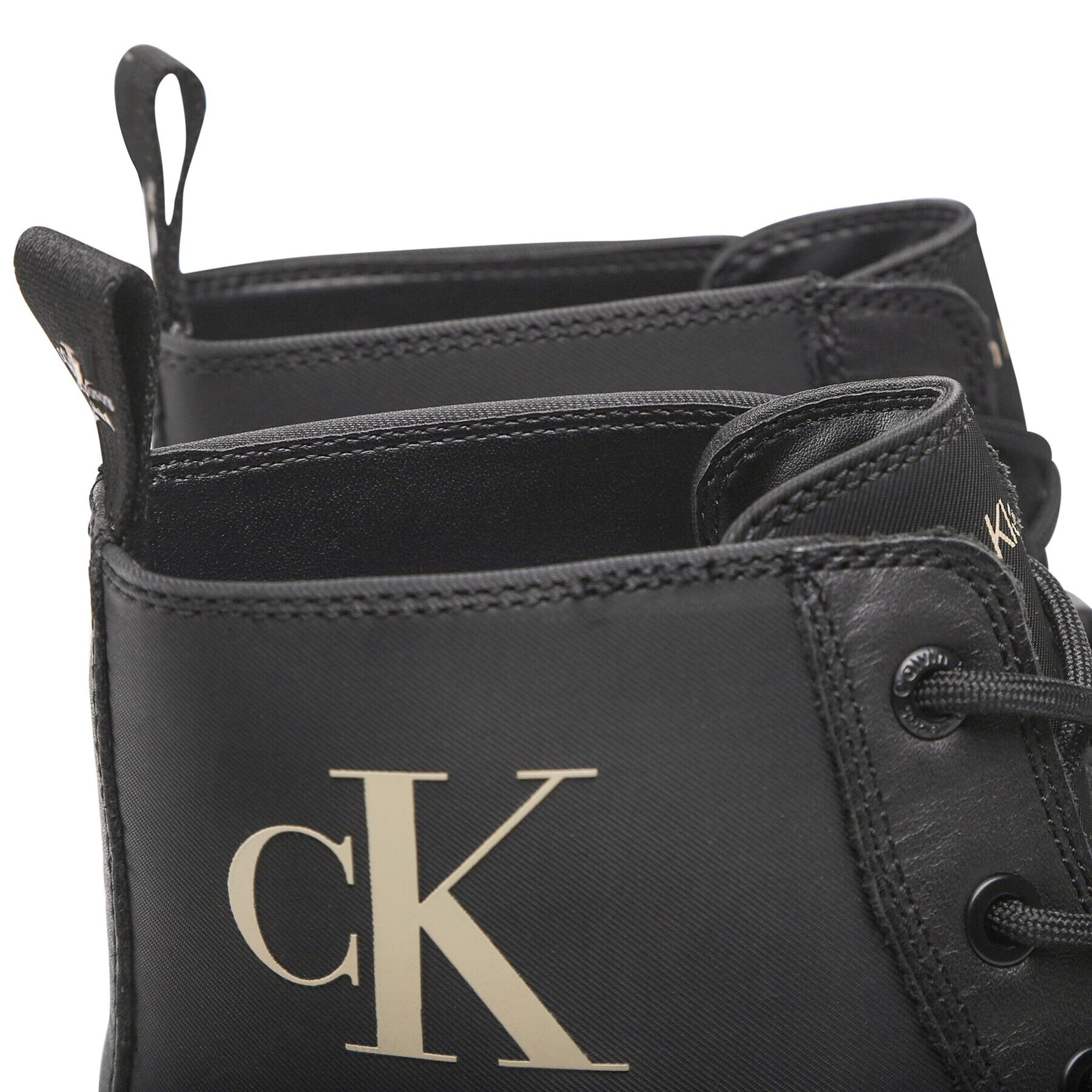 Calvin Klein Jeans Ботуши Lug Laceup Boot YM0YM00562 Черен - Pepit.bg
