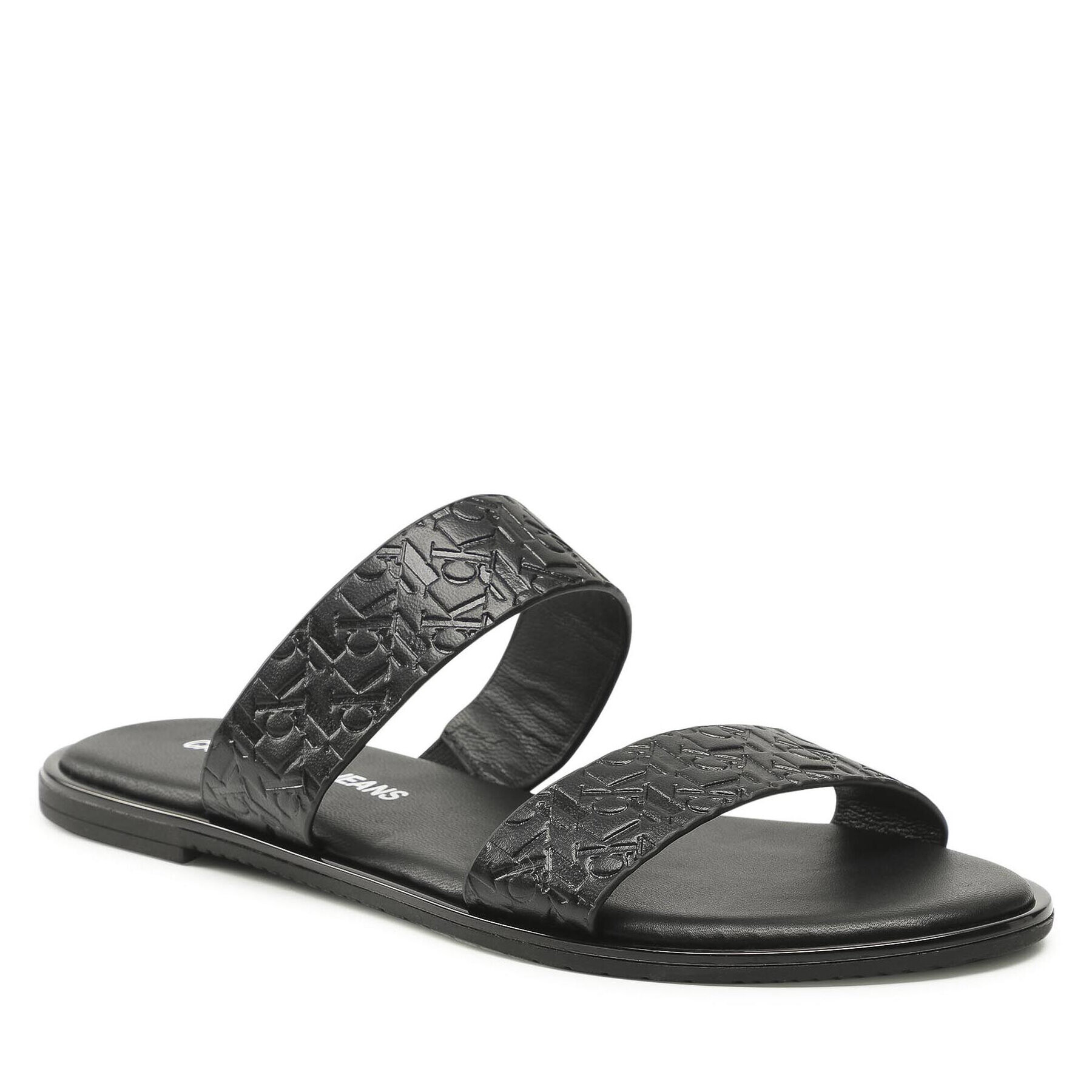 Calvin Klein Jeans Чехли Flat Sandal Twostraps Em Pa-Pl YW0YW00141 Черен - Pepit.bg