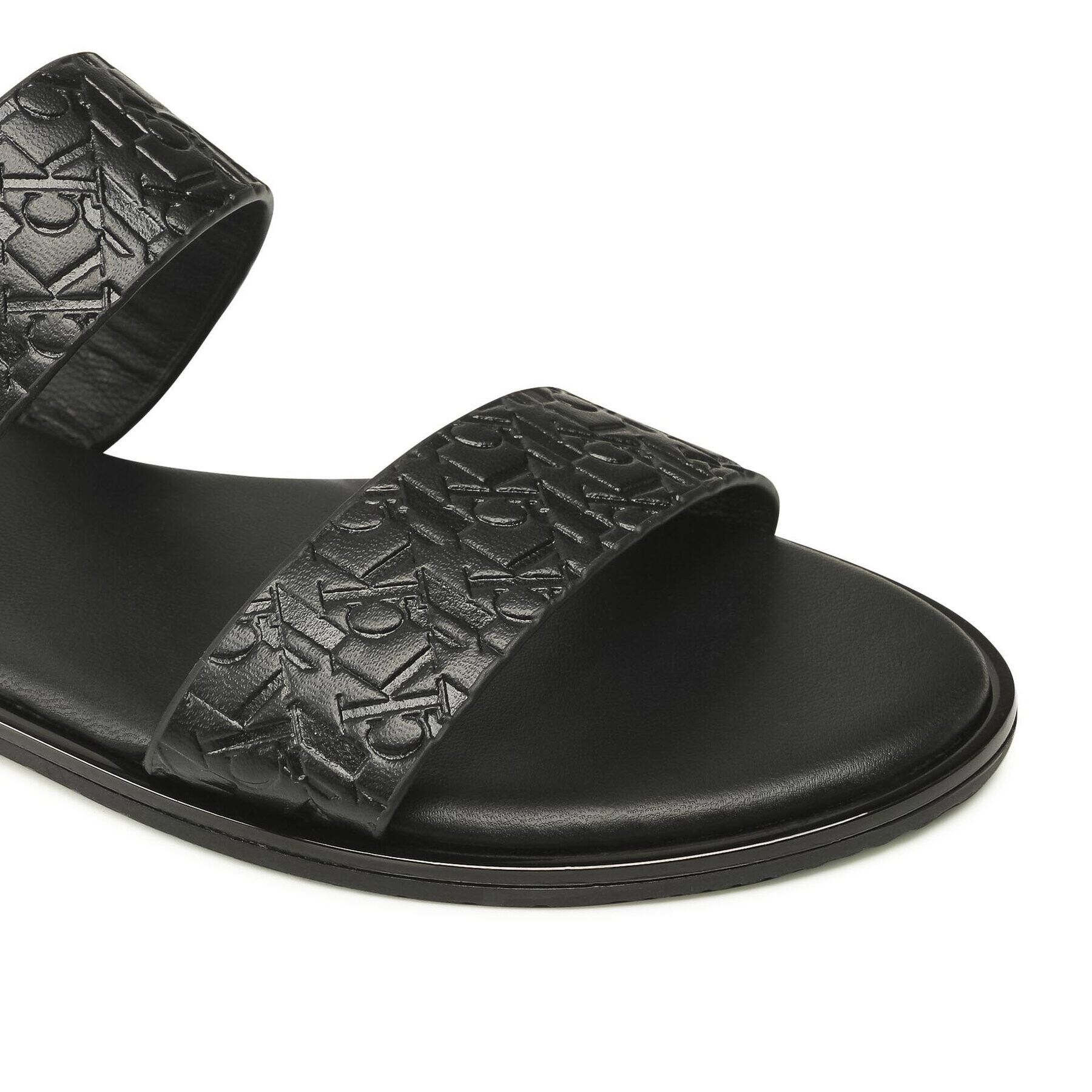 Calvin Klein Jeans Чехли Flat Sandal Twostraps Em Pa-Pl YW0YW00141 Черен - Pepit.bg