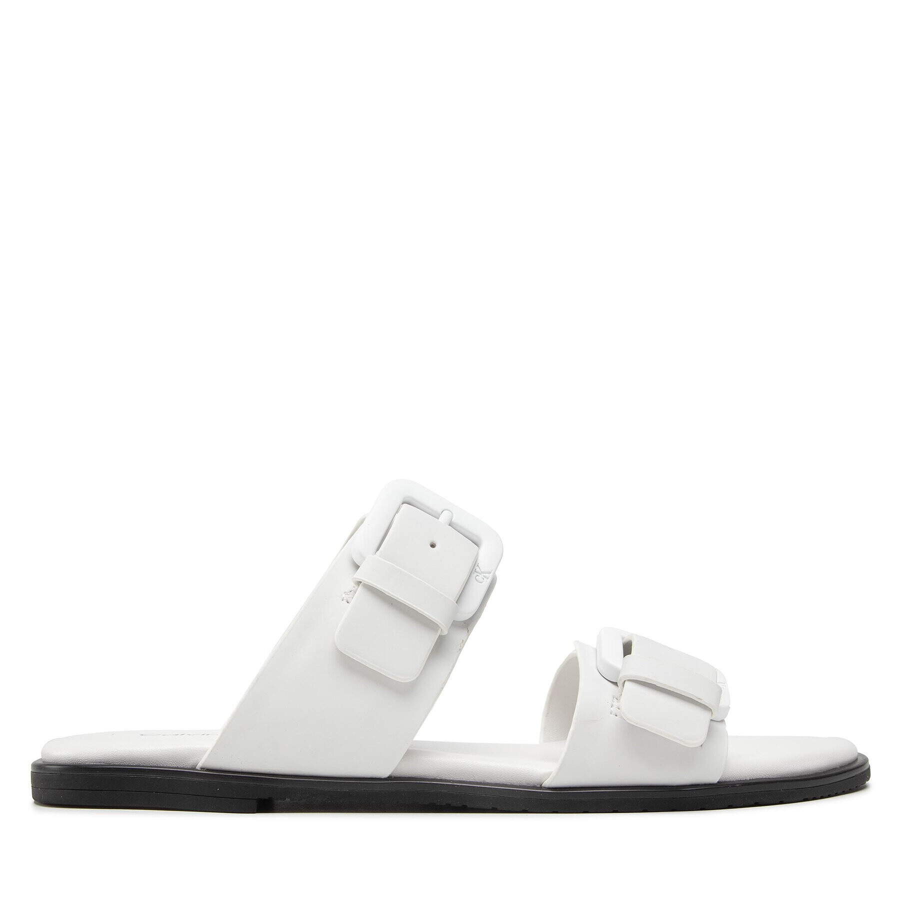 Calvin Klein Jeans Чехли Flat Sandal Twostraps Rub YW0YW00537 Бял - Pepit.bg