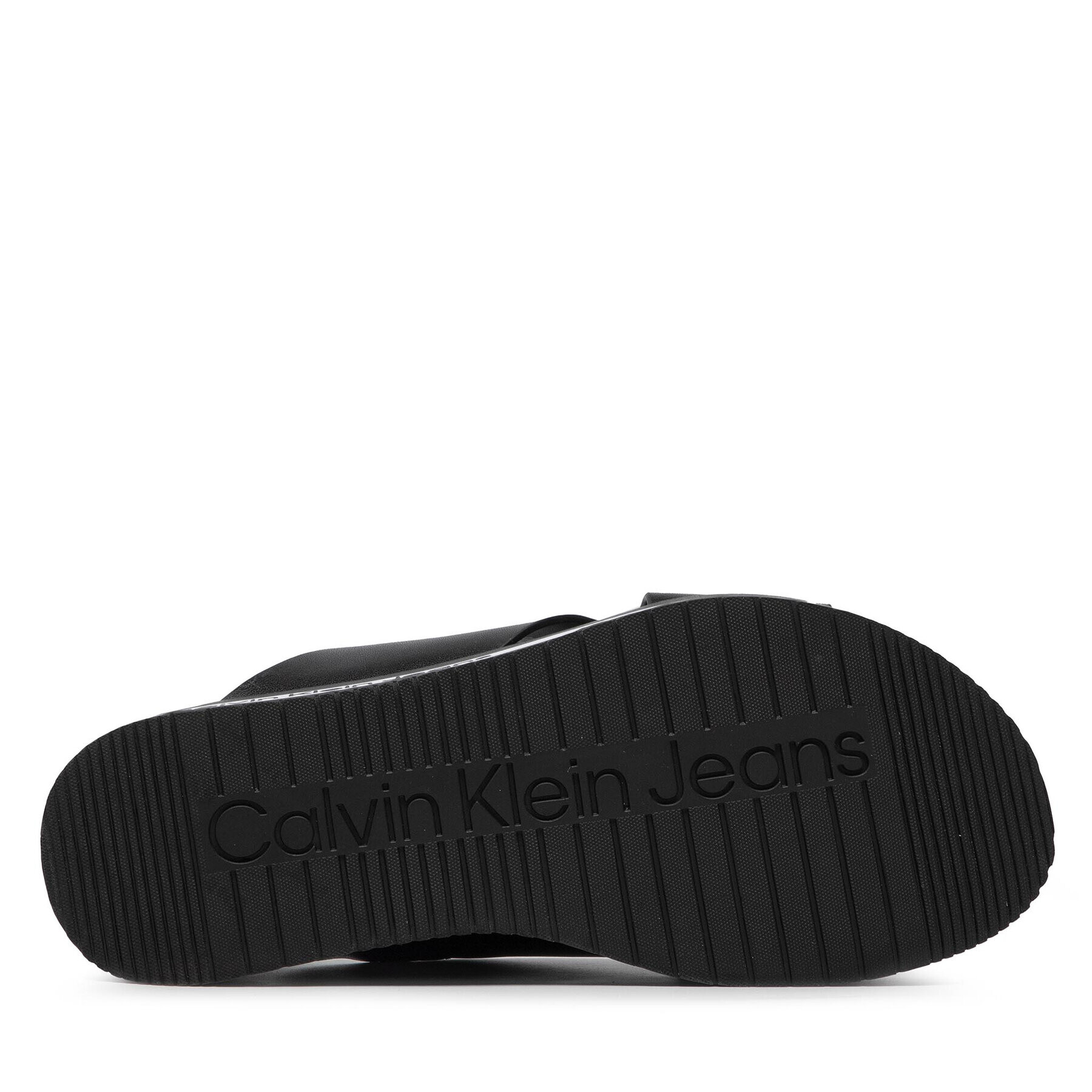 Calvin Klein Jeans Чехли Flatform Sandal Crisscross YW0YW00562 Черен - Pepit.bg