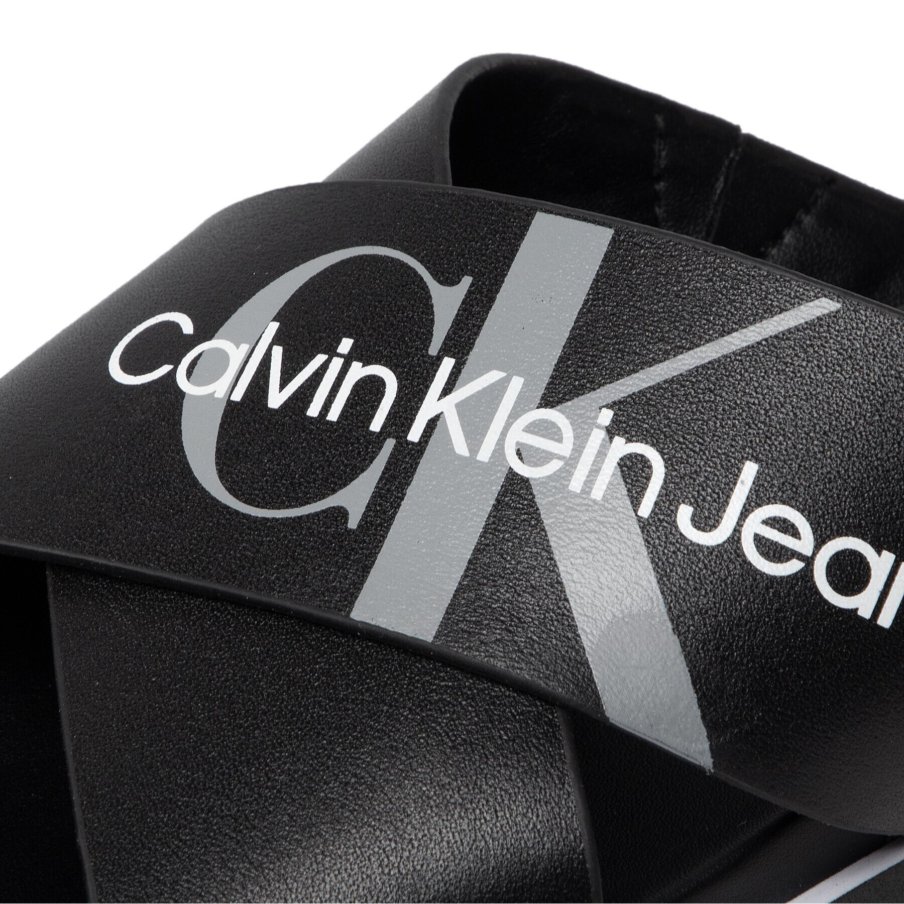 Calvin Klein Jeans Чехли Flatform Sandal Crisscross YW0YW00562 Черен - Pepit.bg