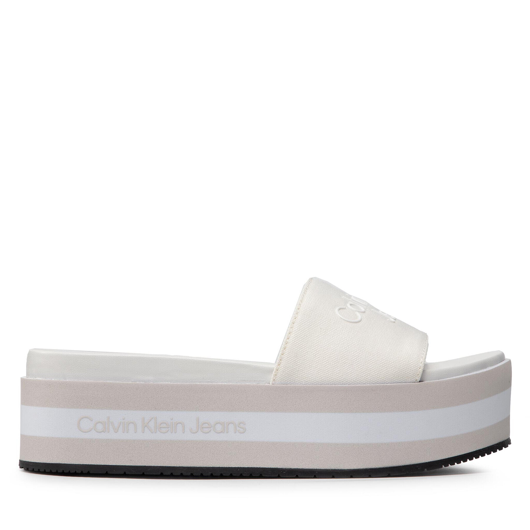 Calvin Klein Jeans Чехли Flatform Sandal Slide YW0YW00563 Бежов - Pepit.bg