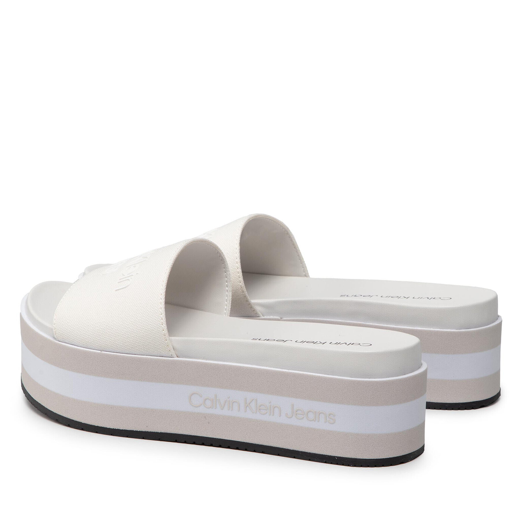 Calvin Klein Jeans Чехли Flatform Sandal Slide YW0YW00563 Бежов - Pepit.bg