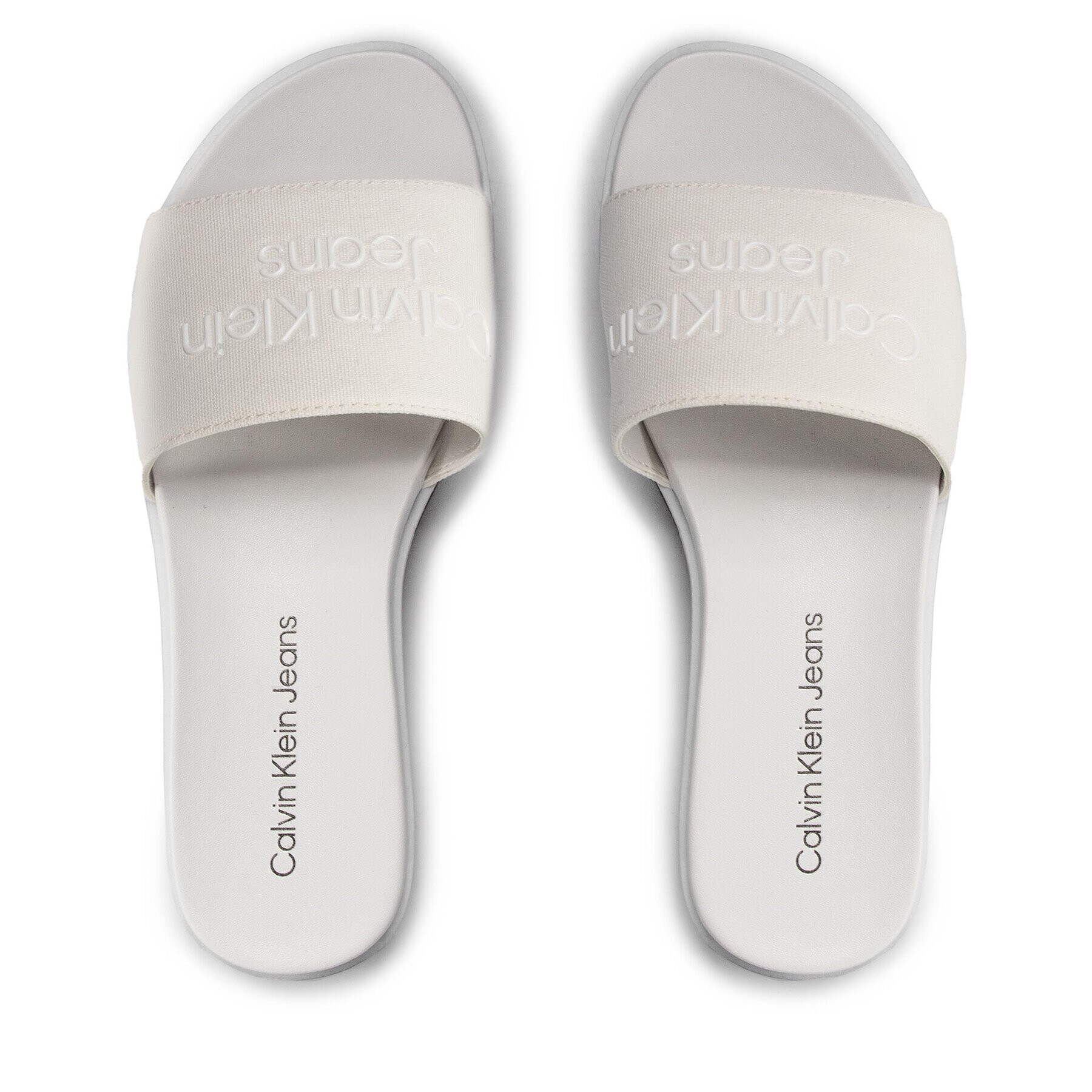 Calvin Klein Jeans Чехли Flatform Sandal Slide YW0YW00563 Бежов - Pepit.bg