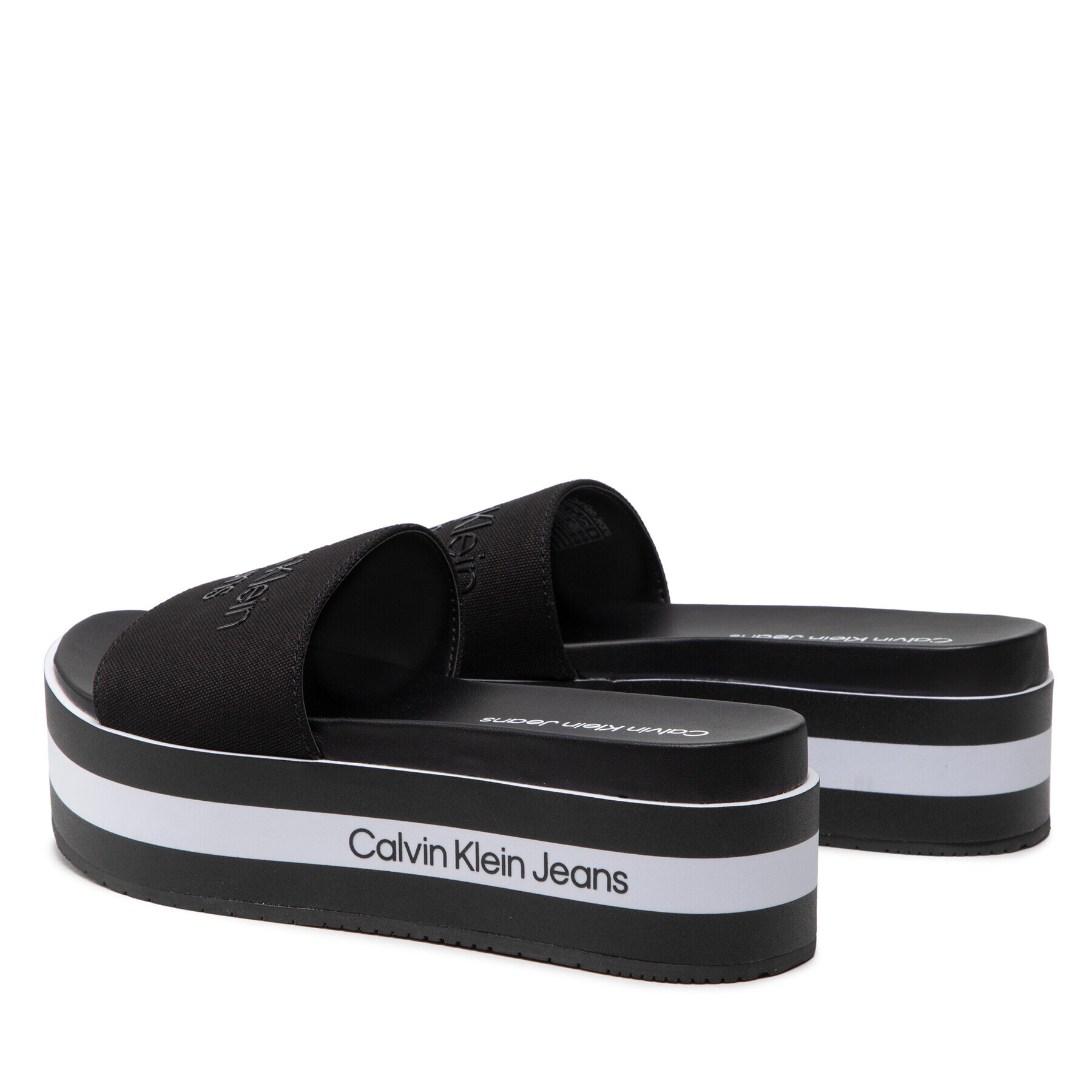 Calvin Klein Jeans Чехли Flatform Sandal Slide YW0YW00563 Черен - Pepit.bg