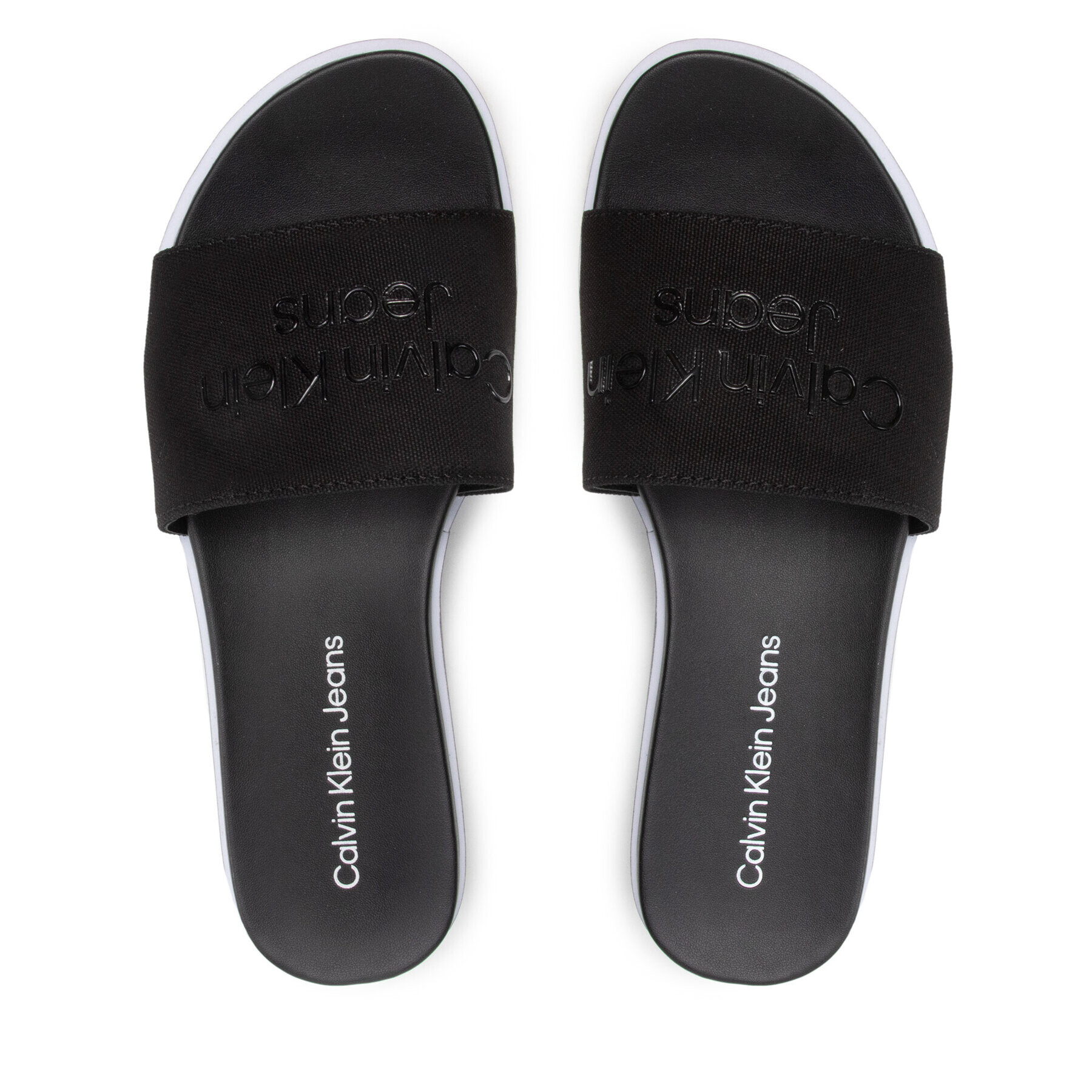 Calvin Klein Jeans Чехли Flatform Sandal Slide YW0YW00563 Черен - Pepit.bg