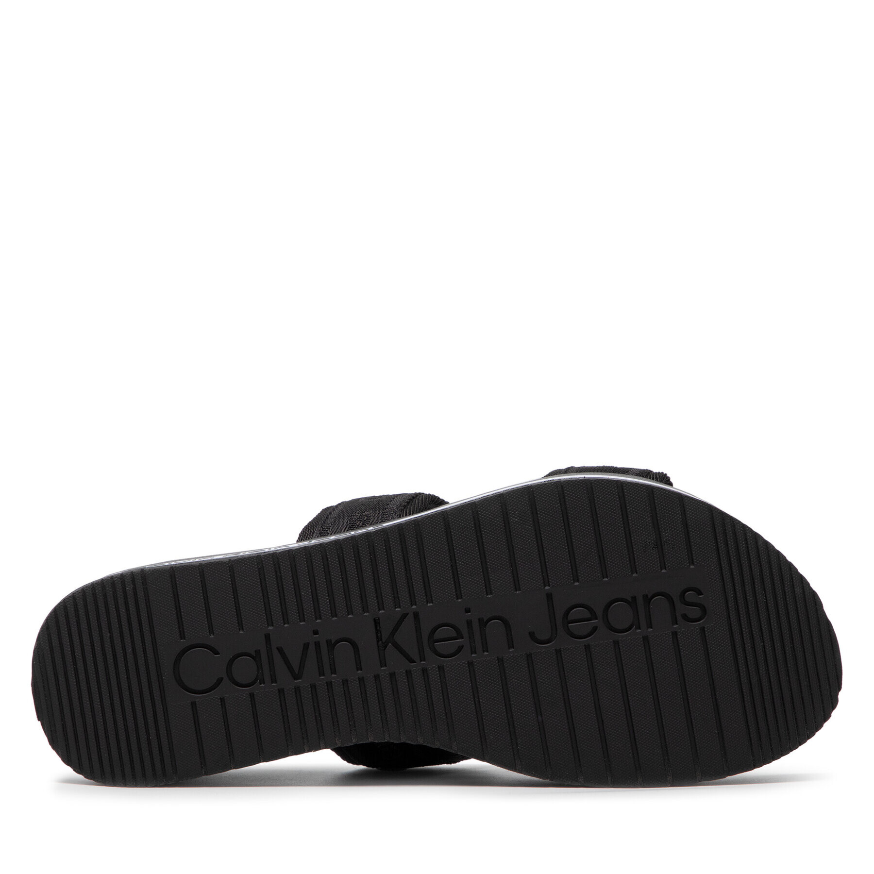 Calvin Klein Jeans Чехли Flatform Sandal Twostraps YW0YW00561 Черен - Pepit.bg