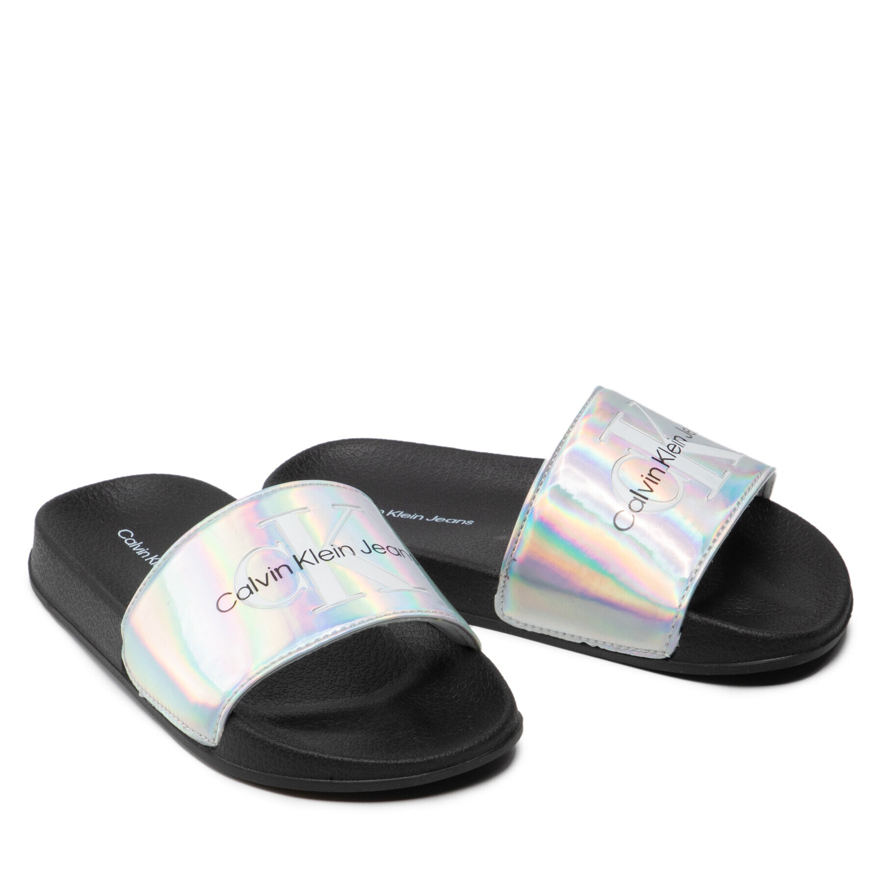 Calvin Klein Jeans Чехли Iridescent Pool Slide V3A0-80222-1172 M Цветен - Pepit.bg