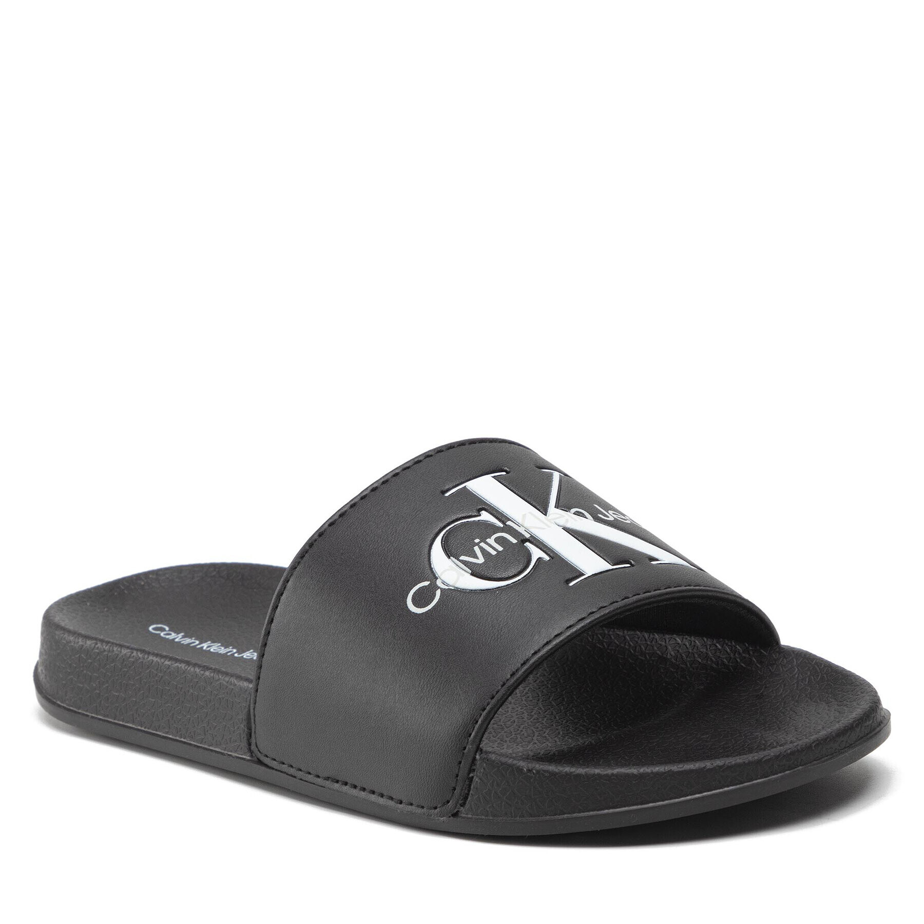 Calvin Klein Jeans Чехли Logo Print Pool Slide V3B0-80160-1172 S Черен - Pepit.bg