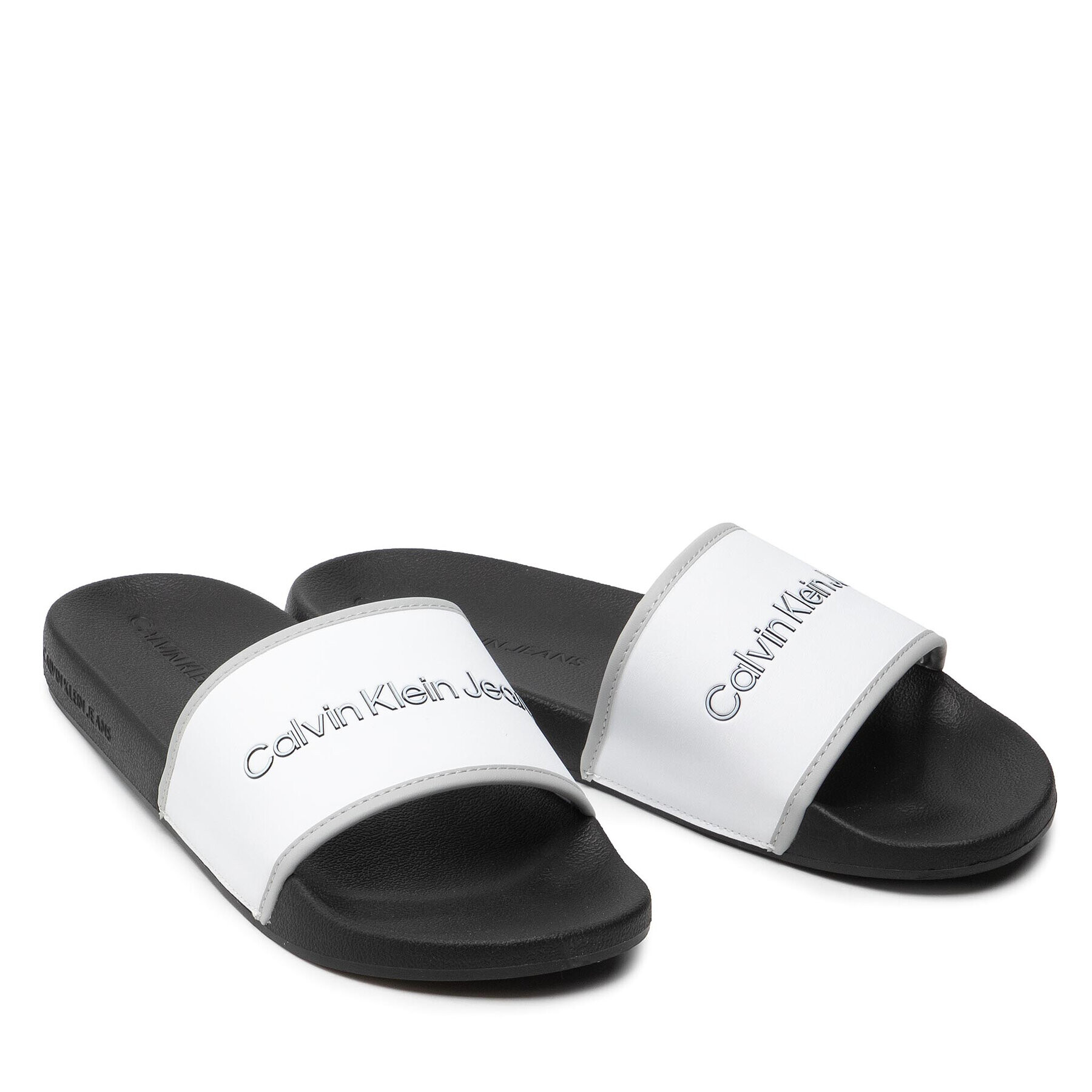 Calvin Klein Jeans Чехли Slide Institutional YM0YM00360 Бял - Pepit.bg