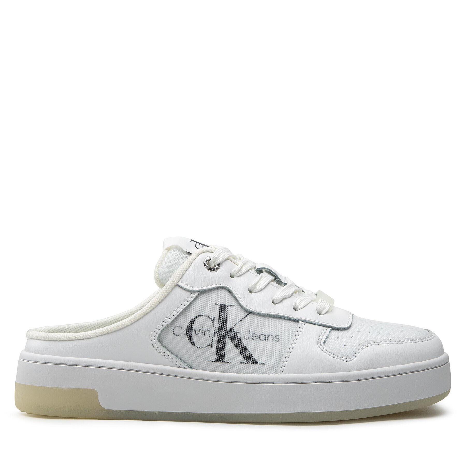 Calvin Klein Jeans Чехли Cupsole Laceup Basket Sabot YW0YW00693 Бял - Pepit.bg