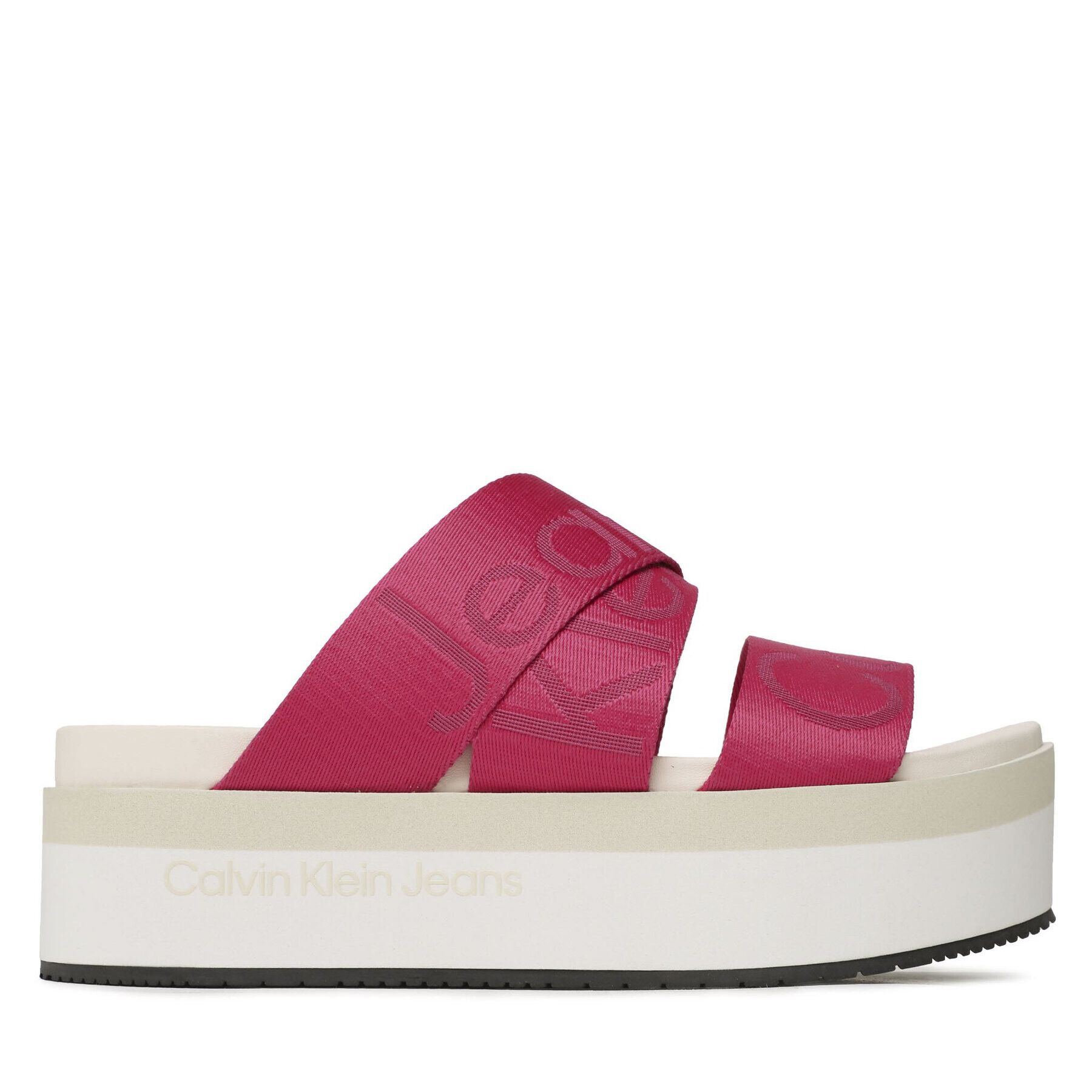 Calvin Klein Jeans Чехли Flatform Sandal Webbing YW0YW00966 Розов - Pepit.bg