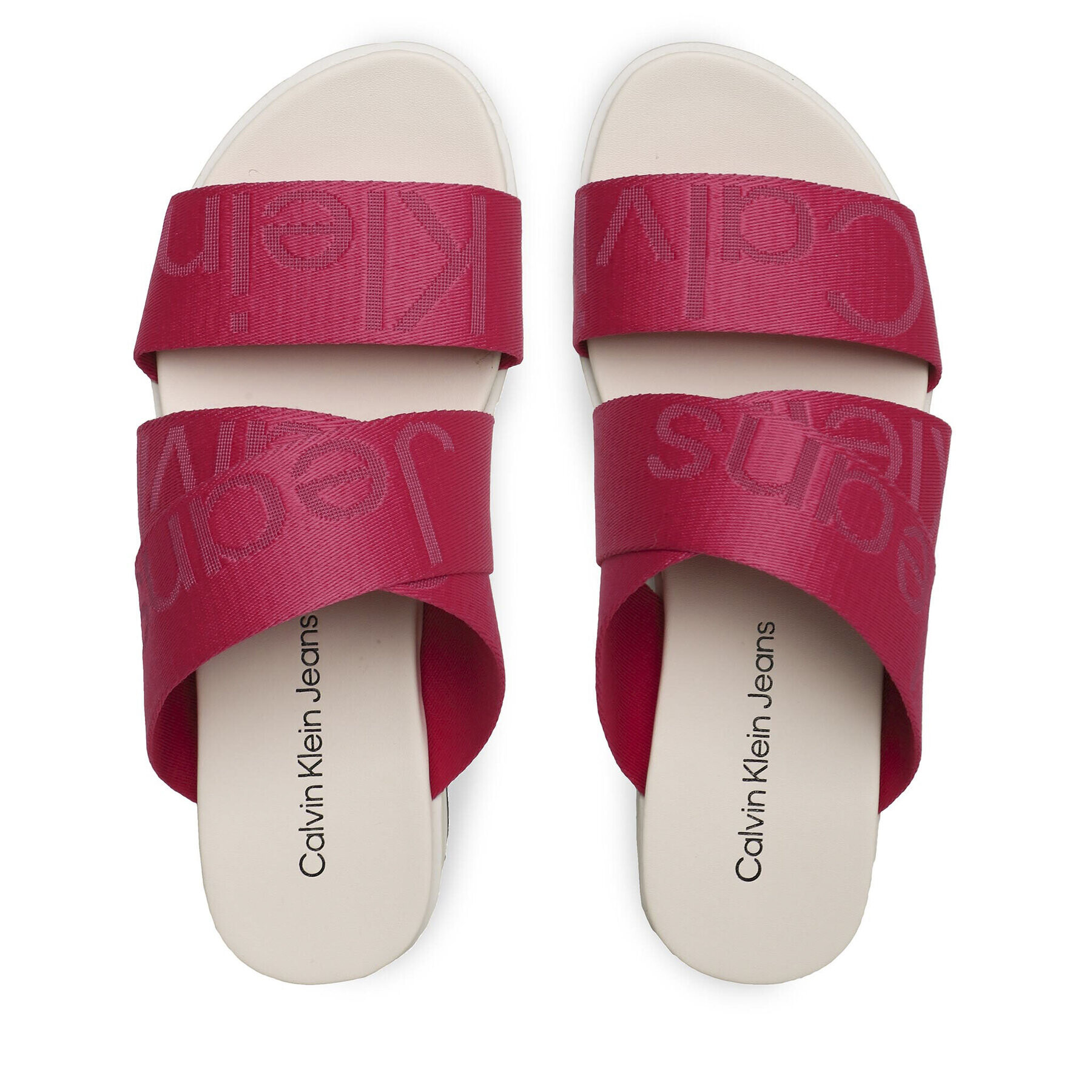 Calvin Klein Jeans Чехли Flatform Sandal Webbing YW0YW00966 Розов - Pepit.bg