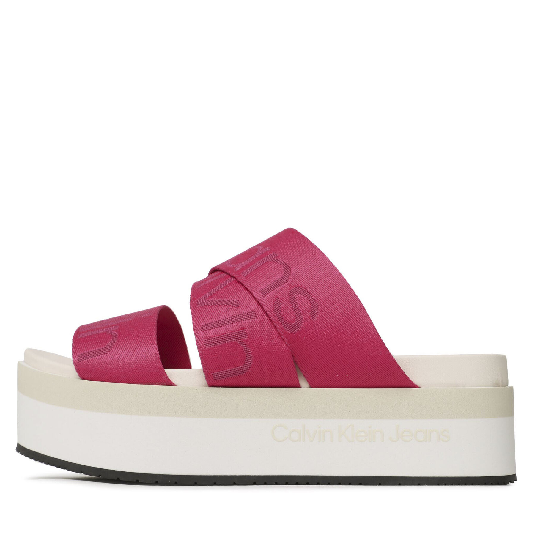 Calvin Klein Jeans Чехли Flatform Sandal Webbing YW0YW00966 Розов - Pepit.bg