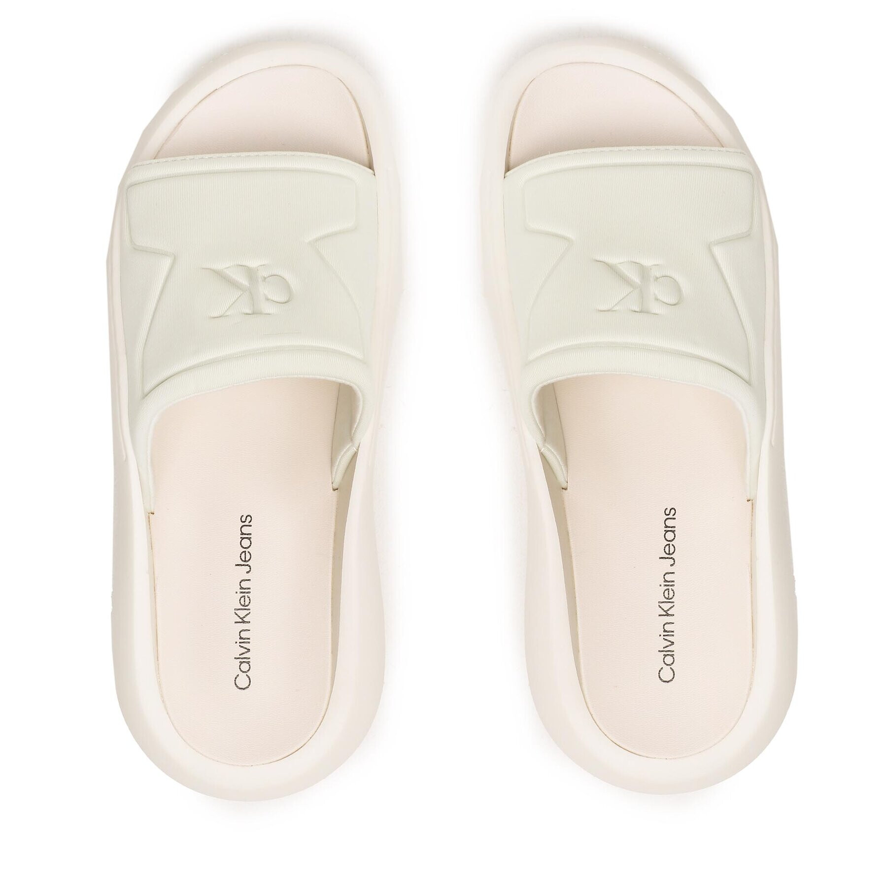 Calvin Klein Jeans Чехли Hybrid Sandal High/Low Freq YM0YM00645 Бял - Pepit.bg