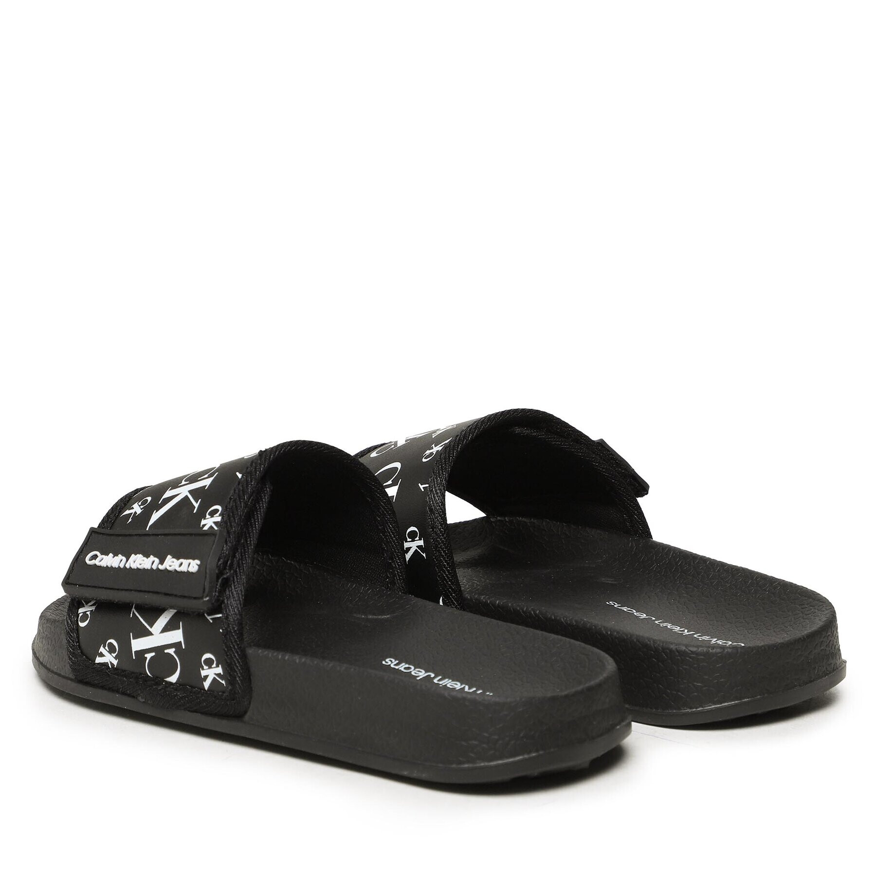 Calvin Klein Jeans Чехли Logo Maxi Velcro Pool Slide V3B0-80634-1172 M Черен - Pepit.bg