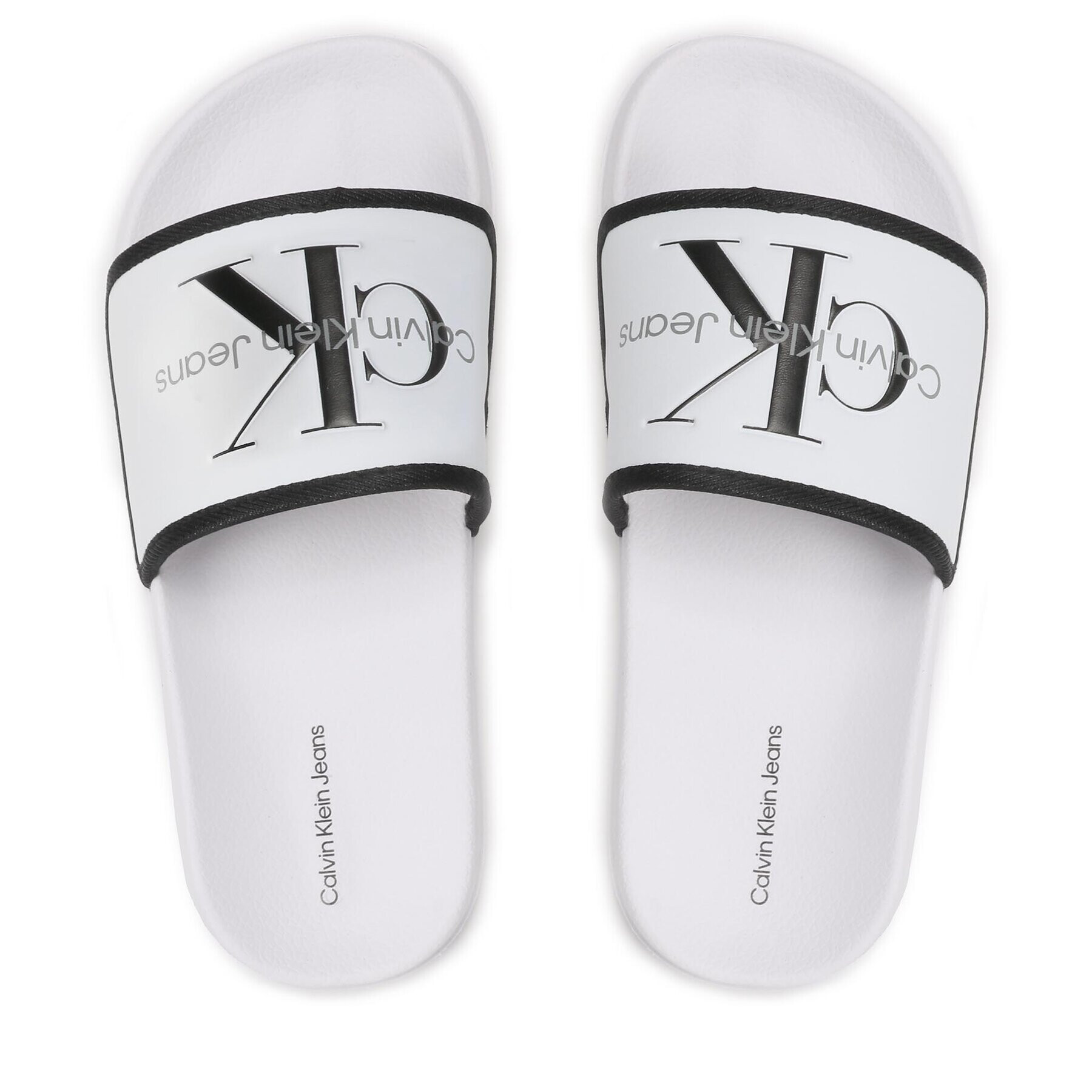 Calvin Klein Jeans Чехли Logo V3B0-80630-1172 S Бял - Pepit.bg