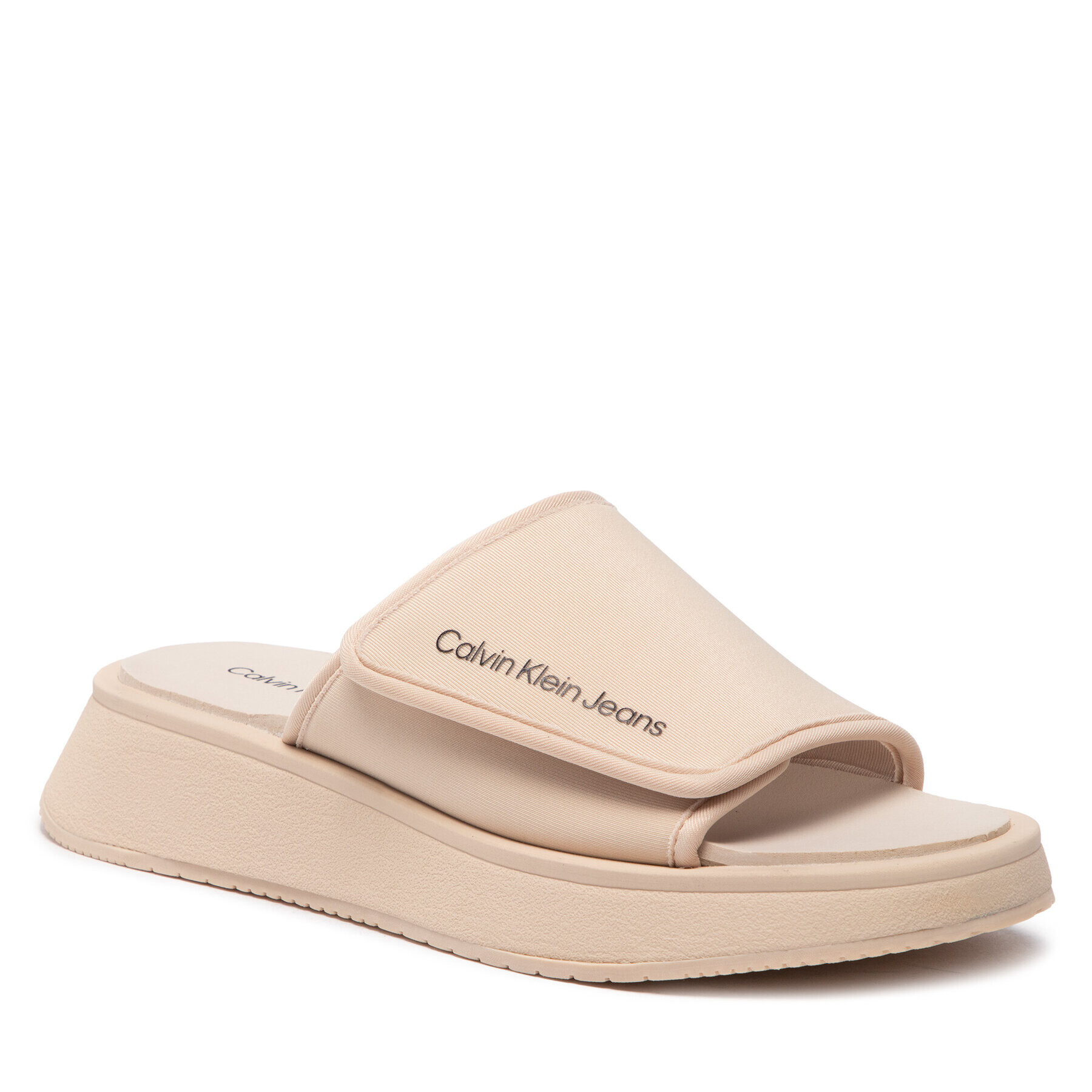 Calvin Klein Jeans Чехли One-Strap YW0YW00672 Бежов - Pepit.bg