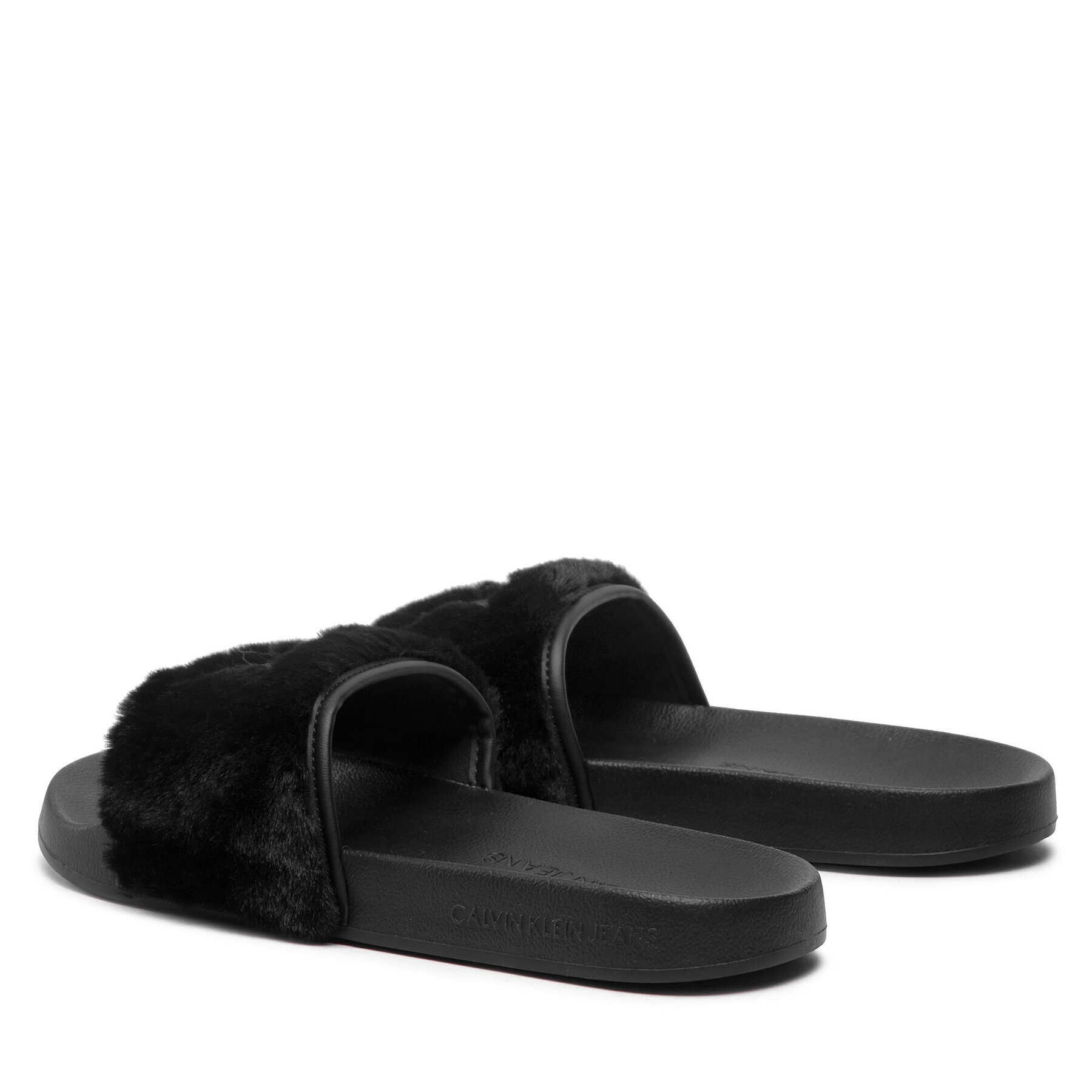 Calvin Klein Jeans Чехли Slide Fur YW0YW00719 Черен - Pepit.bg