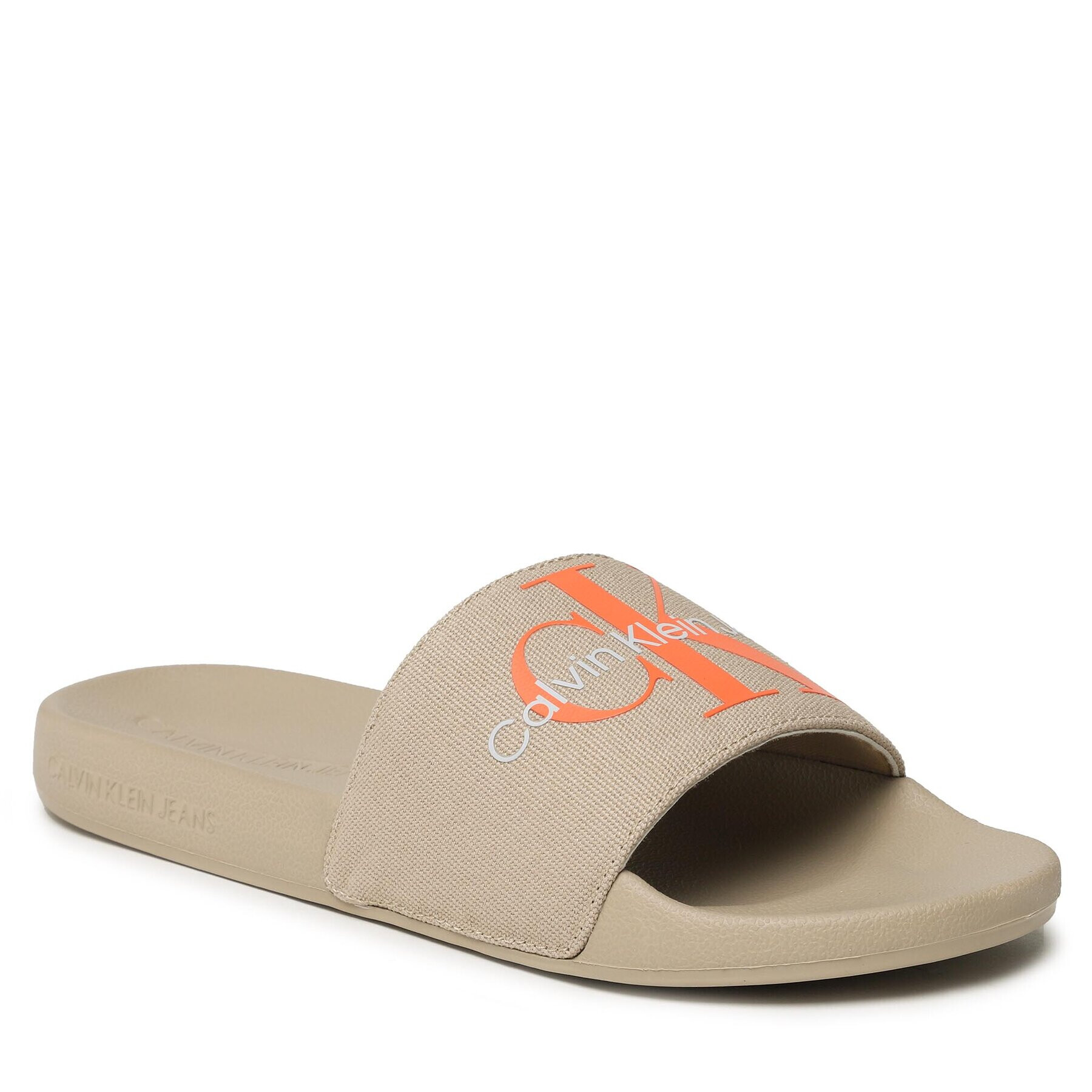 Calvin Klein Jeans Чехли Slide Monogram Co YM0YM00061 Бежов - Pepit.bg