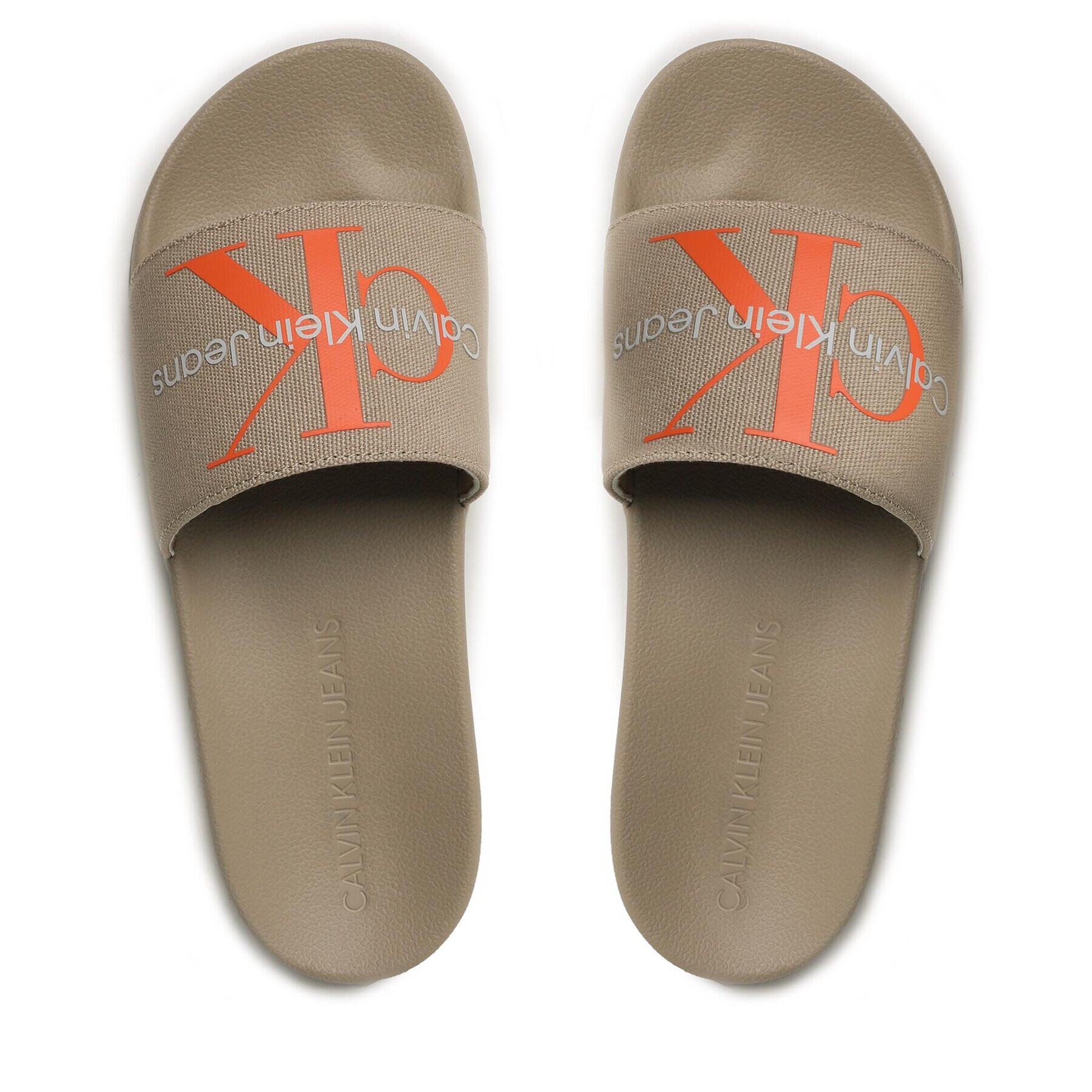 Calvin Klein Jeans Чехли Slide Monogram Co YM0YM00061 Бежов - Pepit.bg