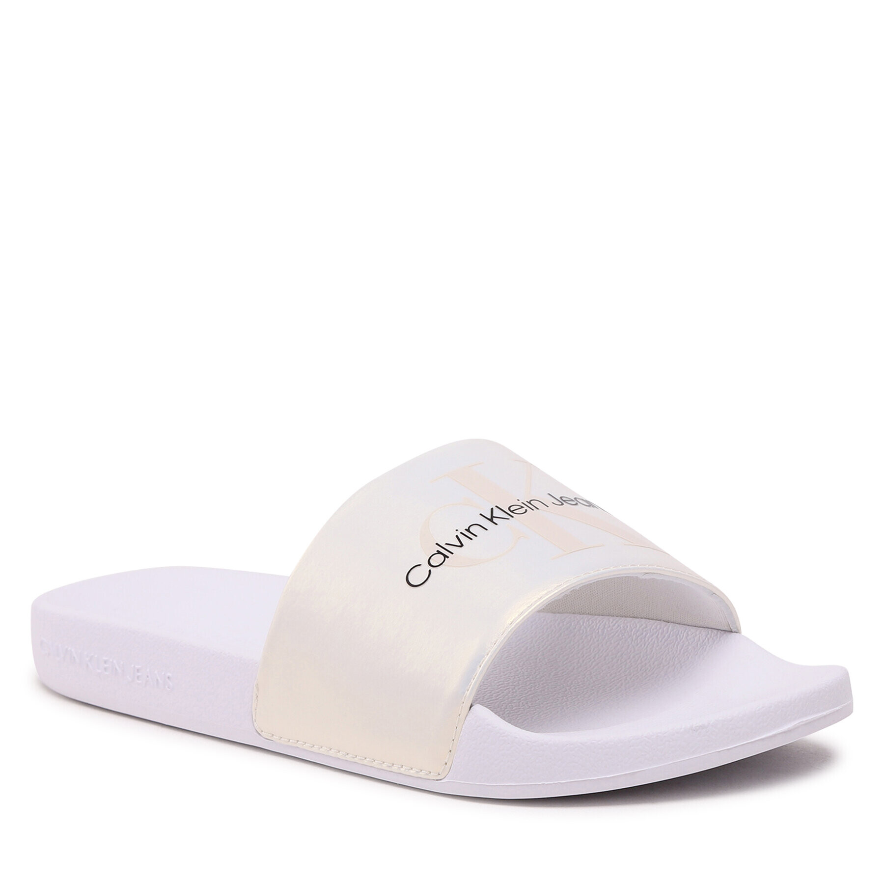 Calvin Klein Jeans Чехли Slide Ny Pearl YW0YW01243 Екрю - Pepit.bg