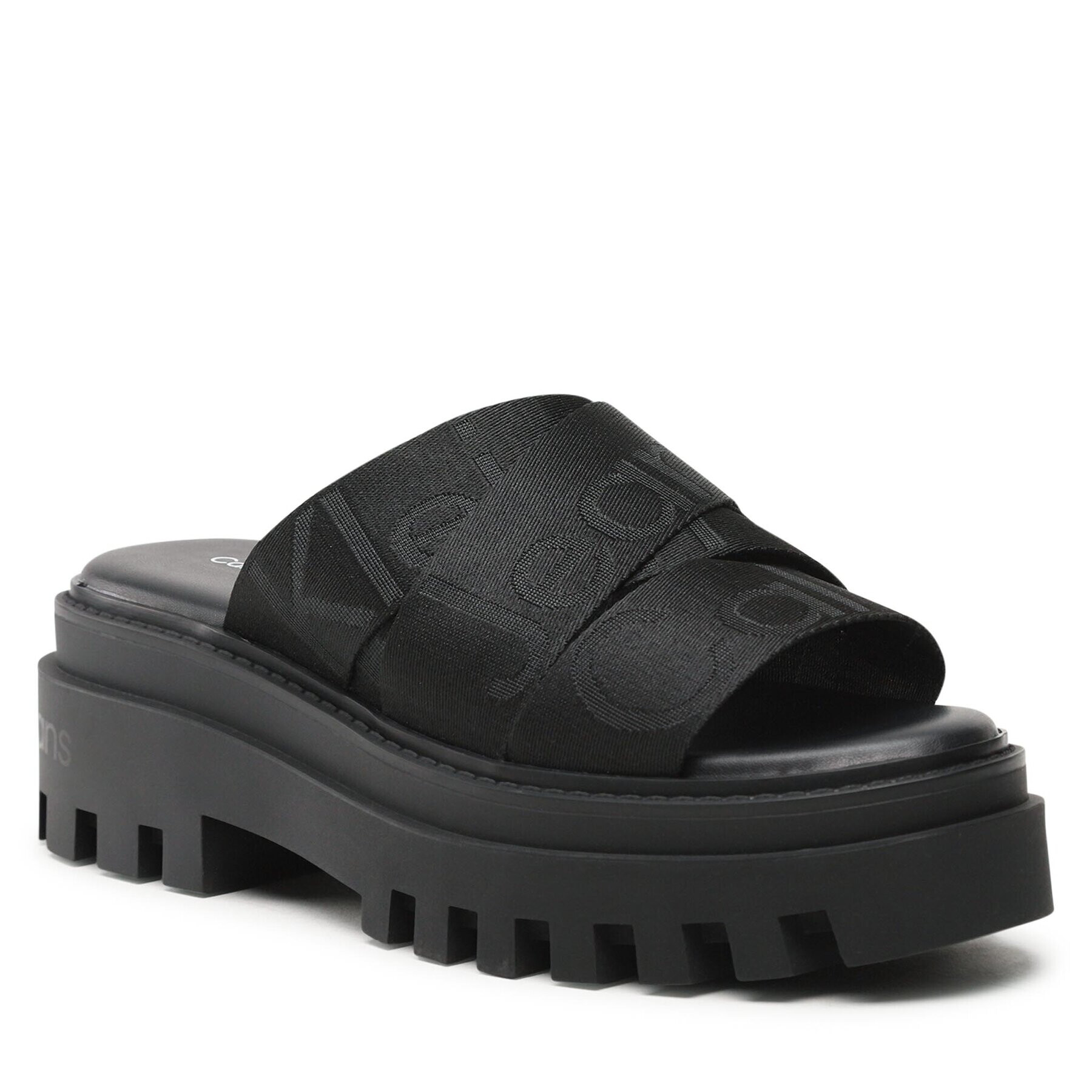 Calvin Klein Jeans Чехли Toothy Combat Sandal Webbing YW0YW00949 Черен - Pepit.bg