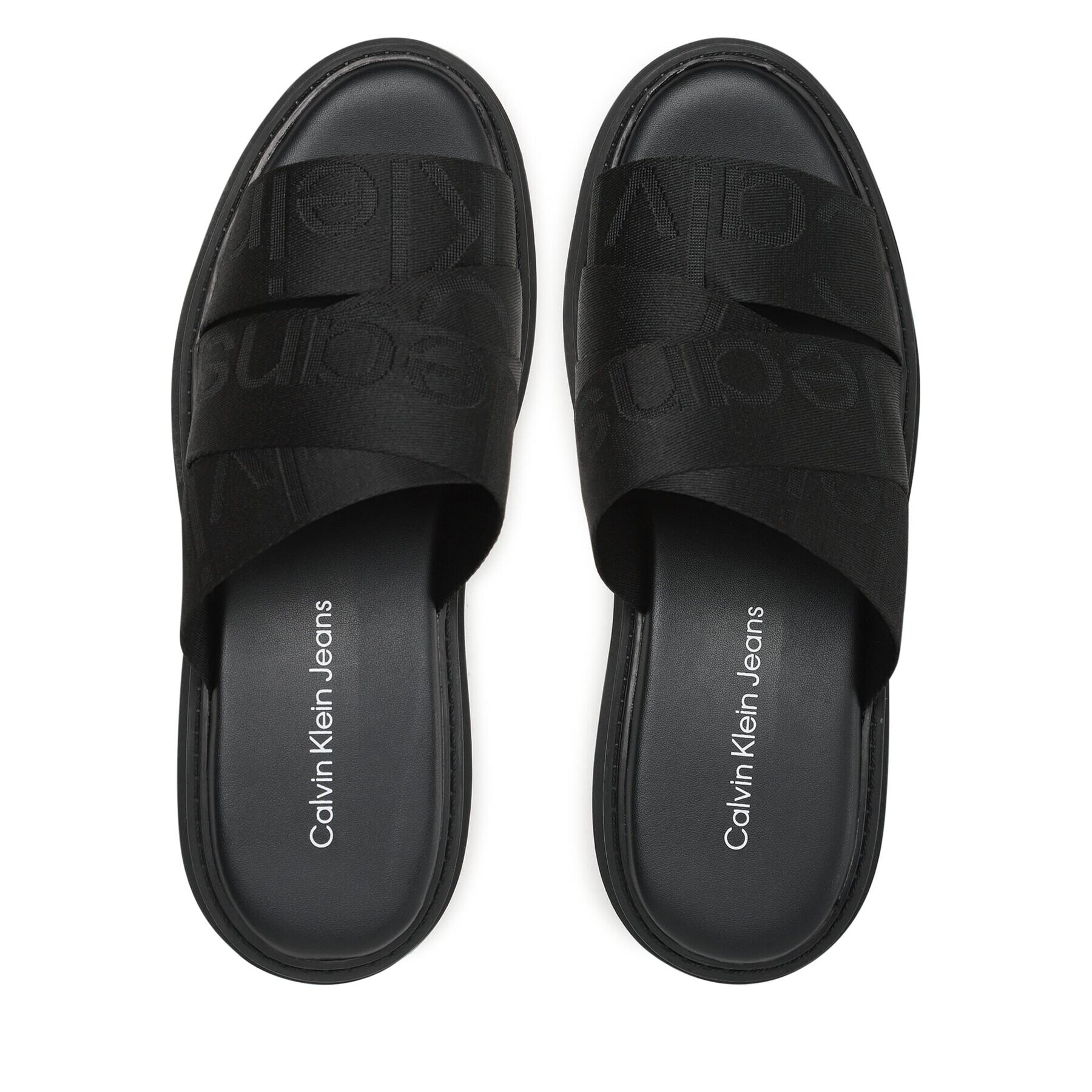 Calvin Klein Jeans Чехли Toothy Combat Sandal Webbing YW0YW00949 Черен - Pepit.bg