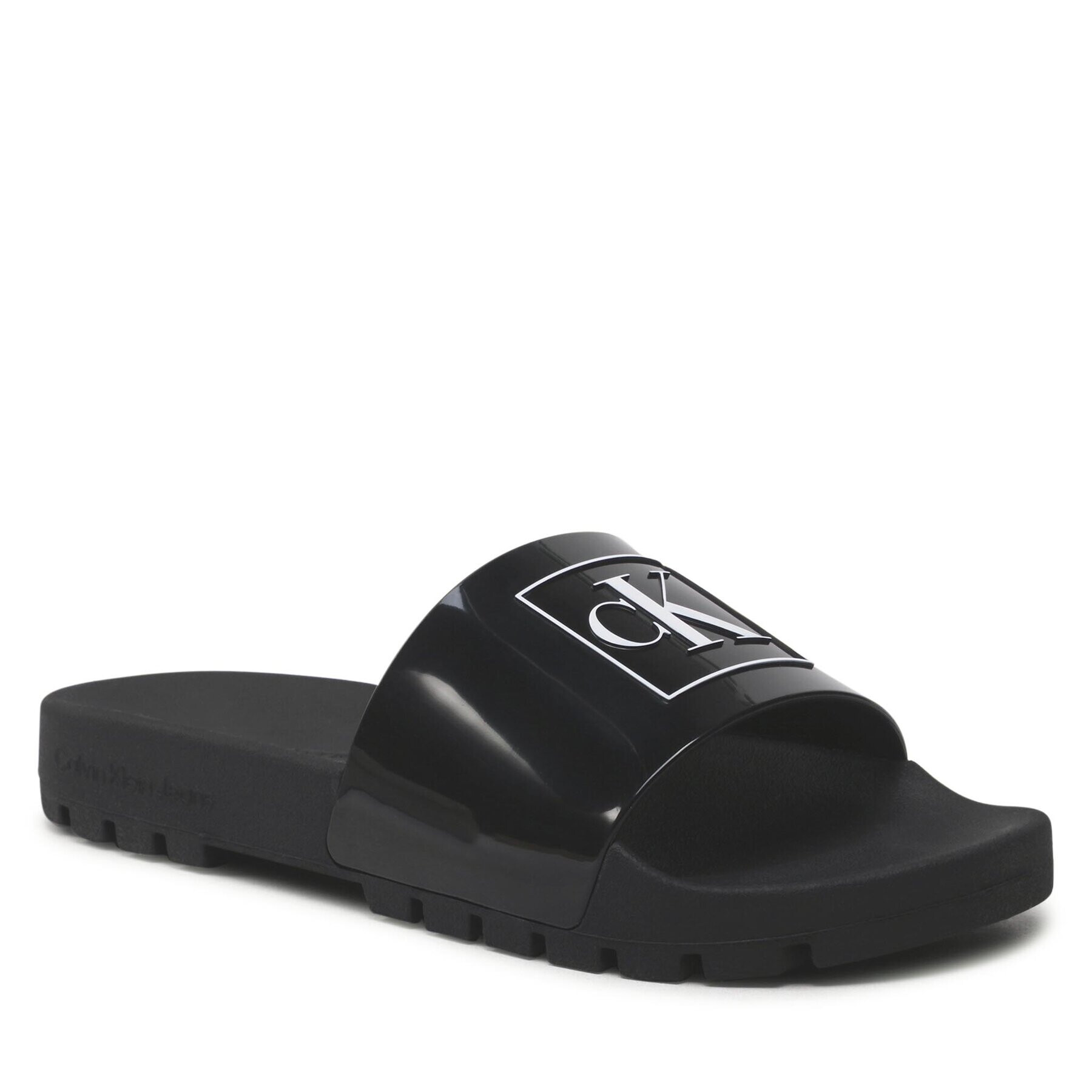 Calvin Klein Jeans Чехли Truck Slide Monogram Rubber W YW0YW00893 Черен - Pepit.bg