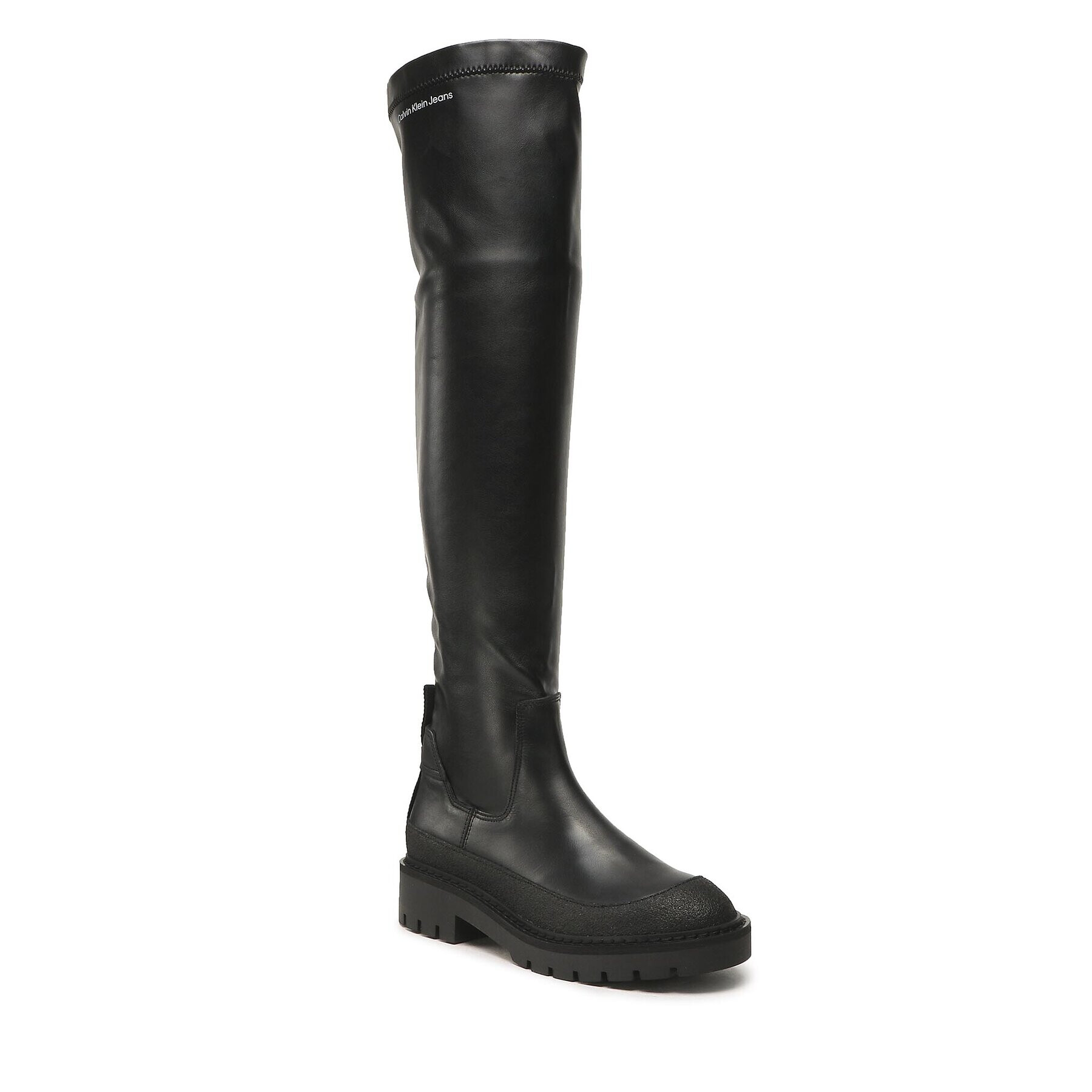 Calvin Klein Jeans Чизми Combat Knee Boot YW0YW00737 Черен - Pepit.bg