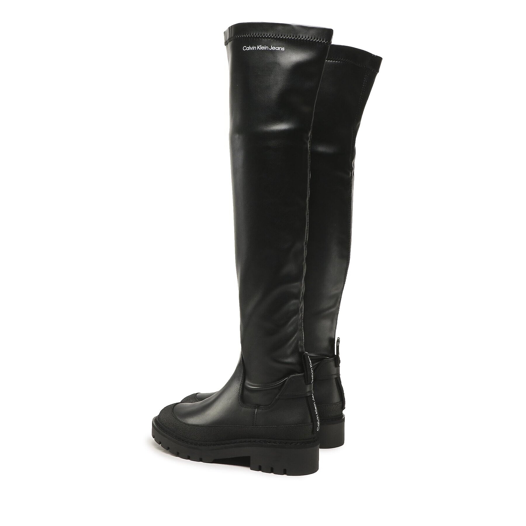 Calvin Klein Jeans Чизми Combat Knee Boot YW0YW00737 Черен - Pepit.bg