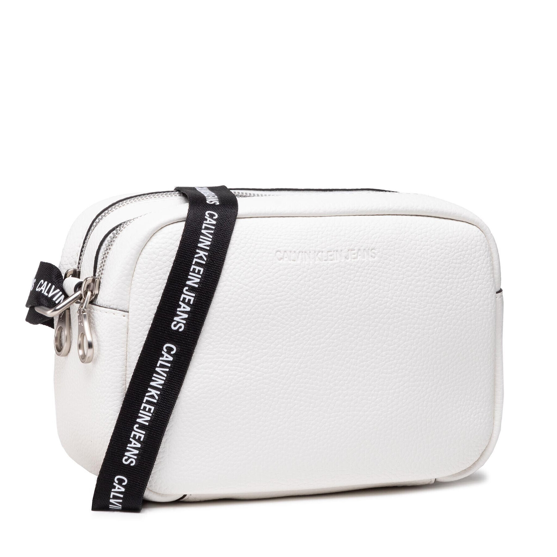 Calvin Klein Jeans Дамска чанта Double Zip Camera Bag K60K608233 Бял - Pepit.bg