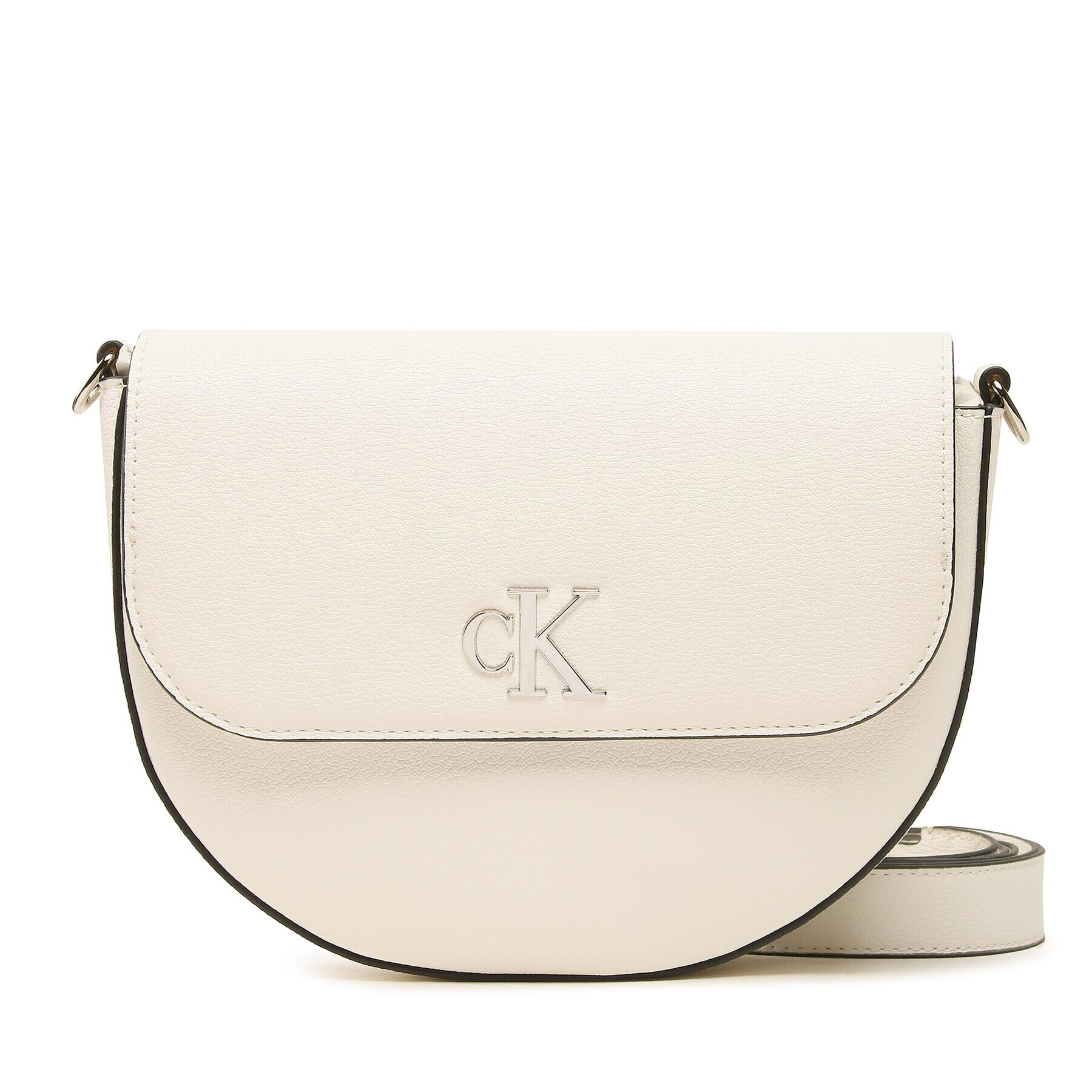 Calvin Klein Jeans Дамска чанта Minimal Monogram Saddle22 K60K610842 Бял - Pepit.bg