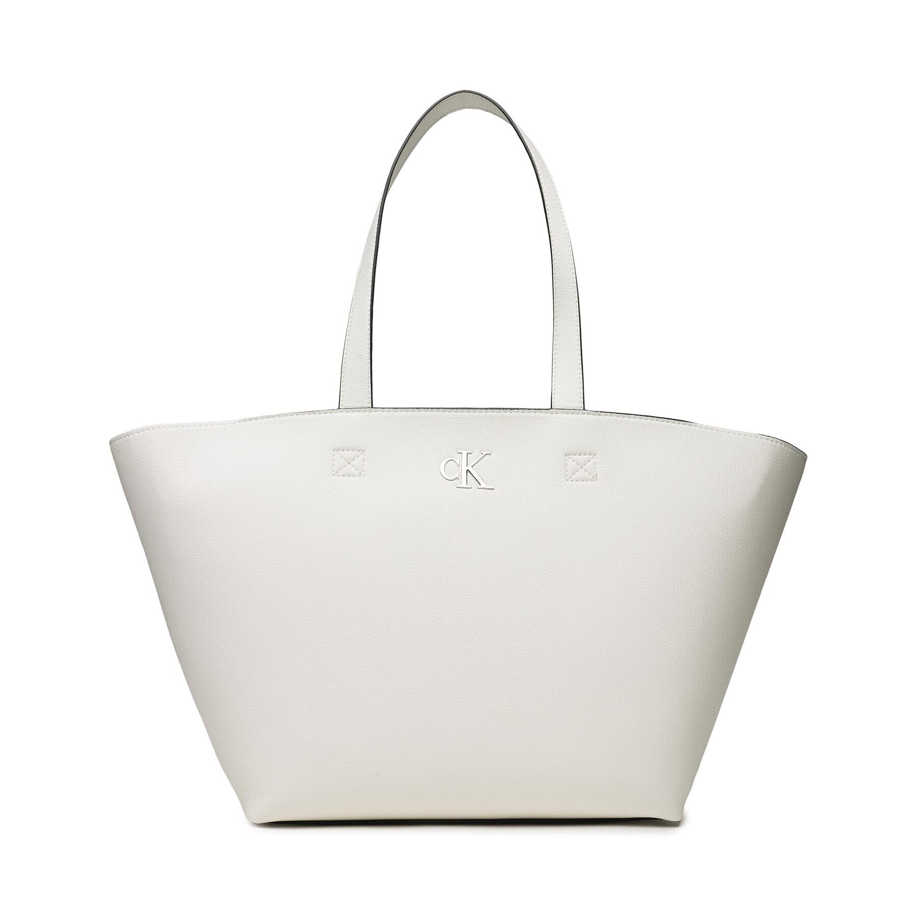 Calvin Klein Jeans Дамска чанта Minimal Monogram Shopper28 K60K610687 Бял - Pepit.bg