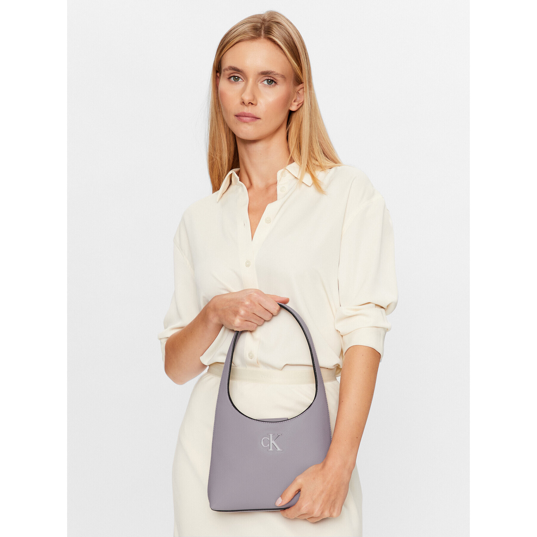 Calvin Klein Jeans Дамска чанта Minimal Monogram Shoulder Bag K60K610843 Виолетов - Pepit.bg