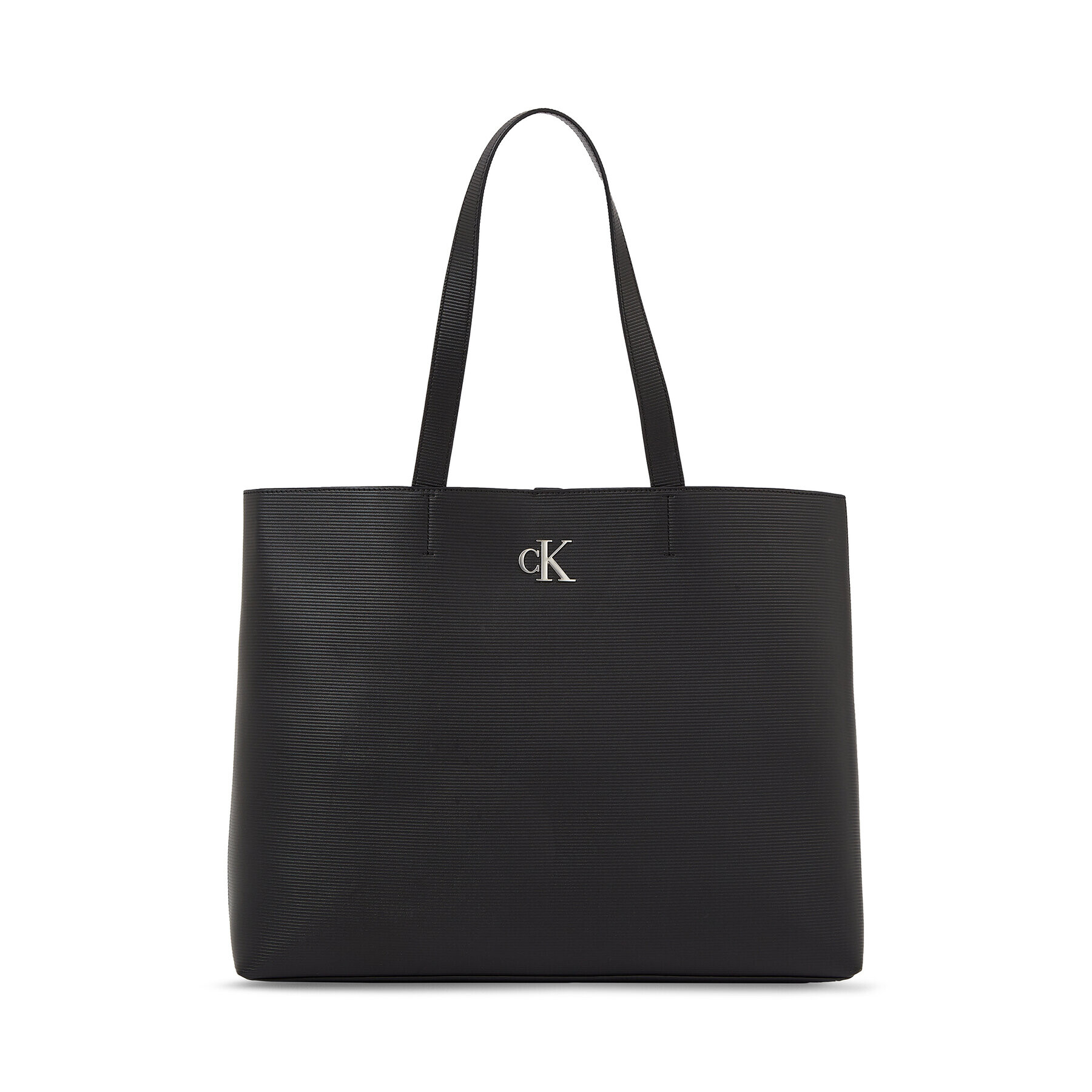 Calvin Klein Jeans Дамска чанта Minimal Monogram Slim Tote34 T K60K611213 Черен - Pepit.bg