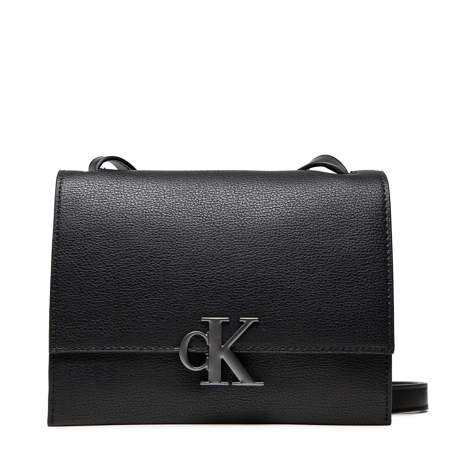 Calvin Klein Jeans Дамска чанта Minimal Monogram Sm Flap Xbody K60K608385 Черен - Pepit.bg