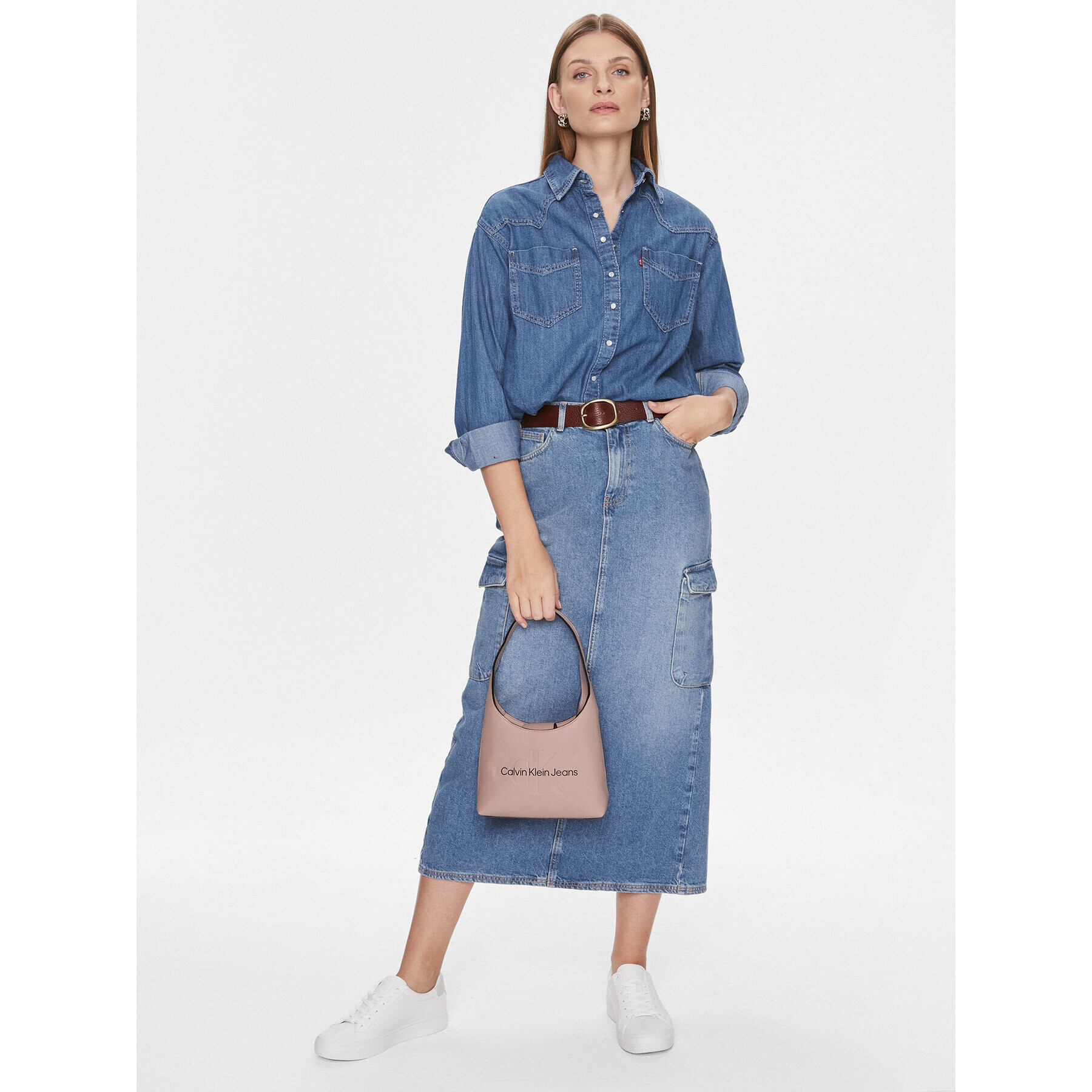 Calvin Klein Jeans Дамска чанта Sculpted Arch Shoulderbag22 Mono K60K611548 Розов - Pepit.bg