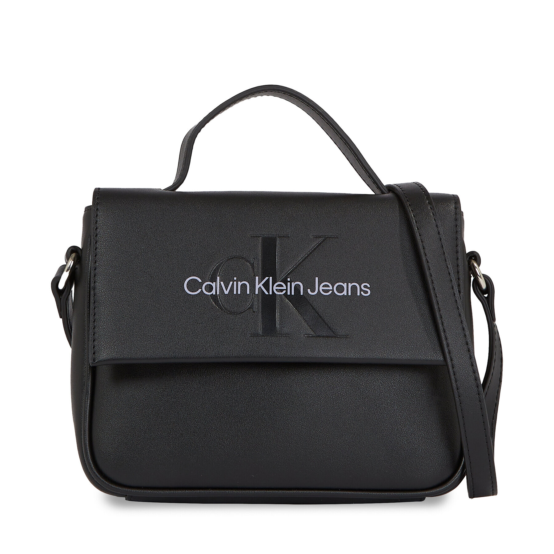 Calvin Klein Jeans Дамска чанта Sculpted Boxy Flap Cb20 Mono K60K610829 Черен - Pepit.bg