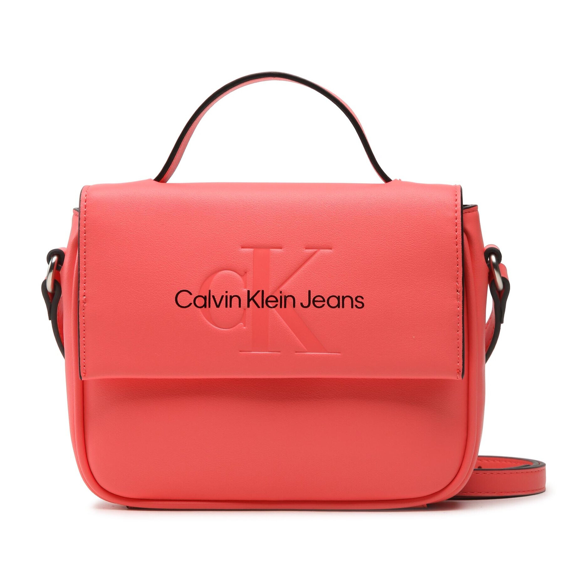 Calvin Klein Jeans Дамска чанта Sculpted Boxy Flap Cb20 Mono K60K610829 Коралов - Pepit.bg