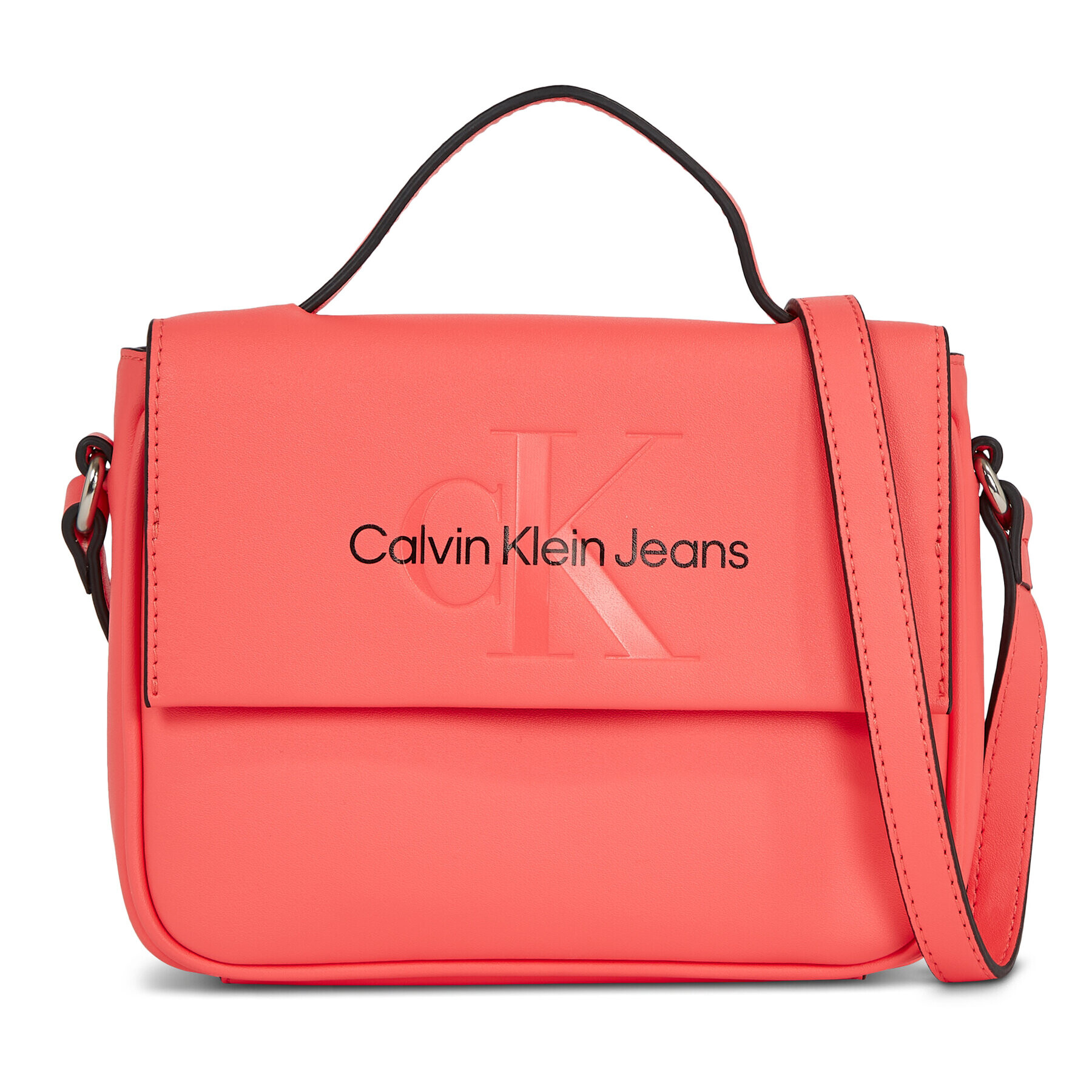 Calvin Klein Jeans Дамска чанта Sculpted Boxy Flap Cb20 Mono K60K610829 Коралов - Pepit.bg